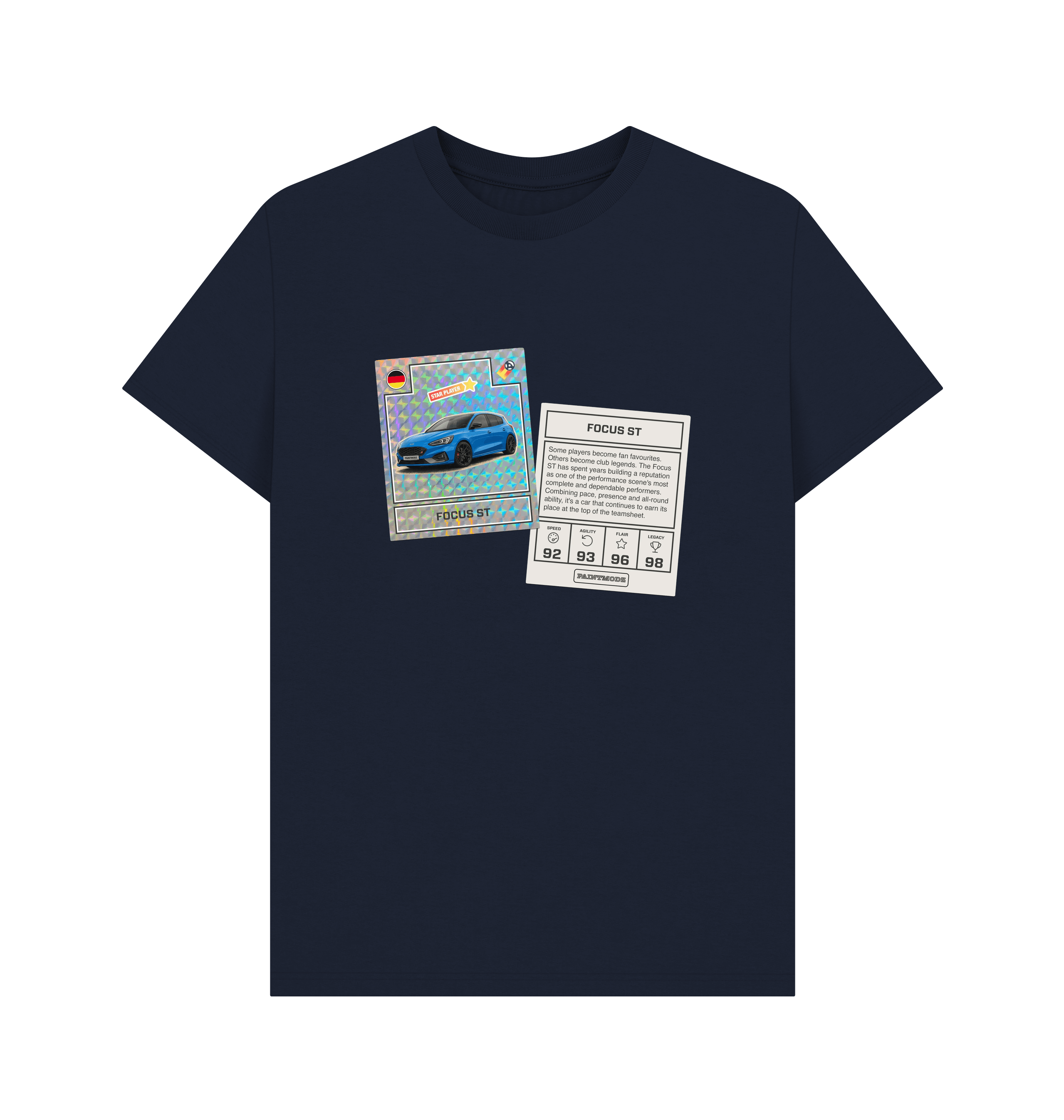Navy Blue Printed T-shirt Front