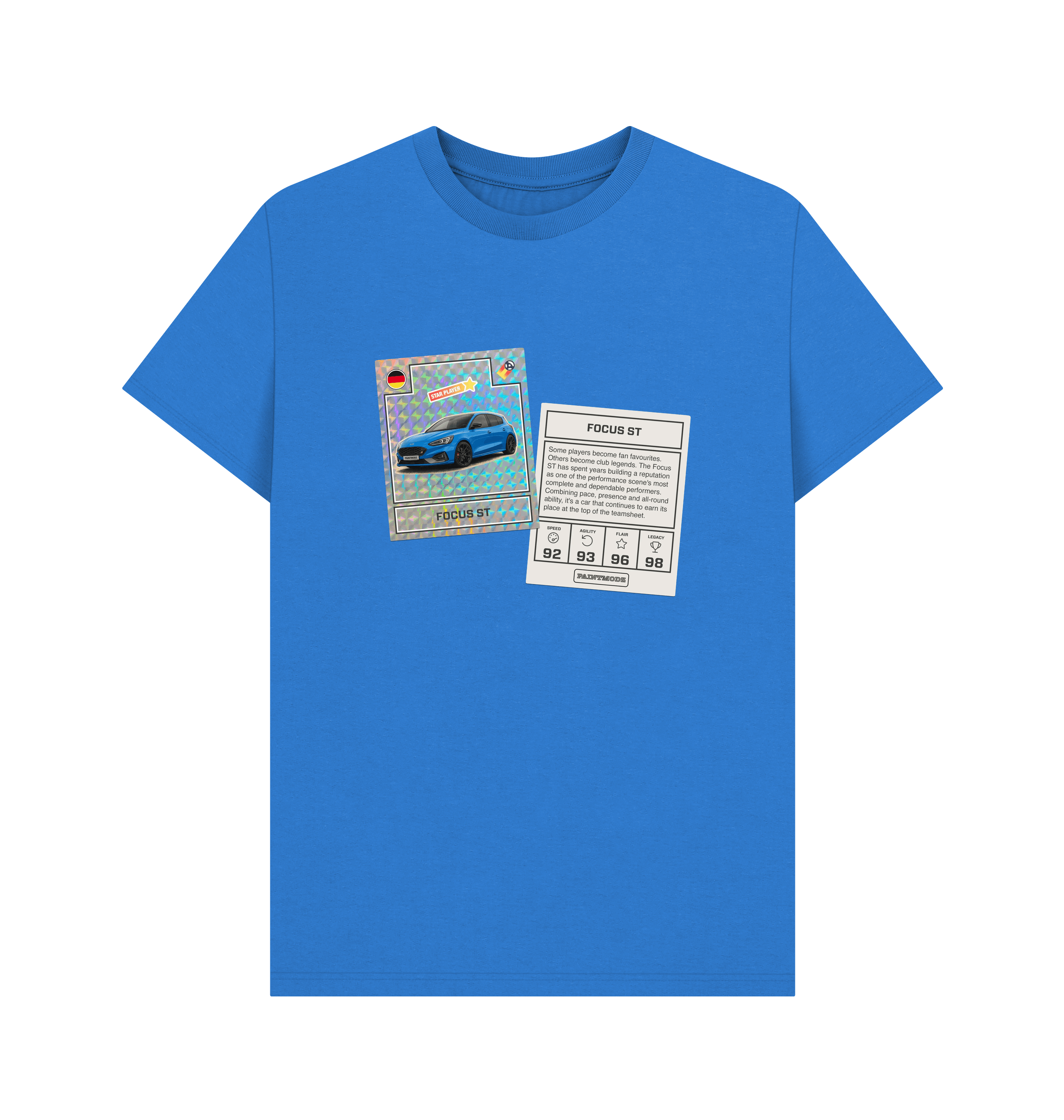 Bright Blue Printed T-shirt Front