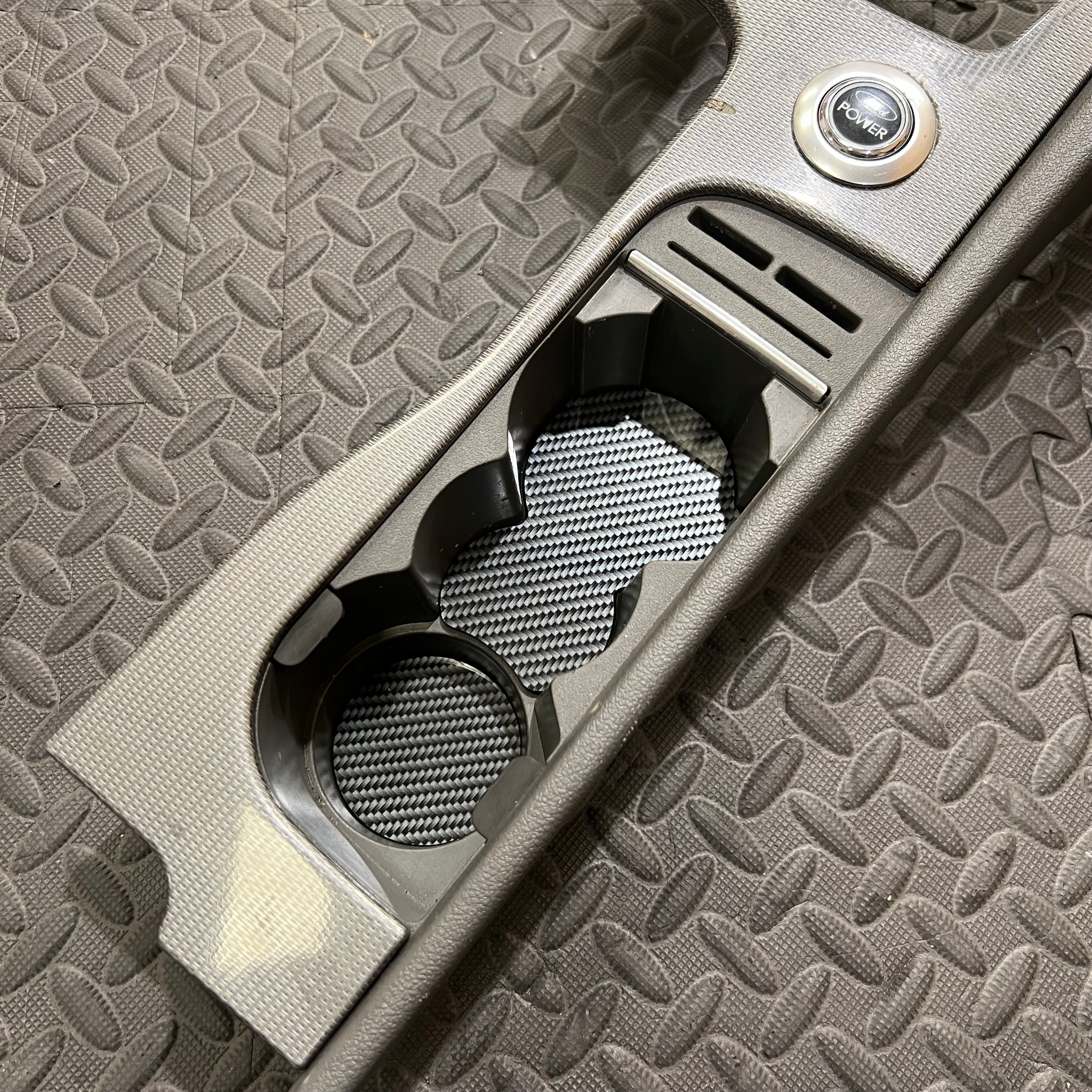 Proform Mk2.5 Focus RS Cup Holder Insert Plate - Deluxe Carbon Fibre Effect Plastic