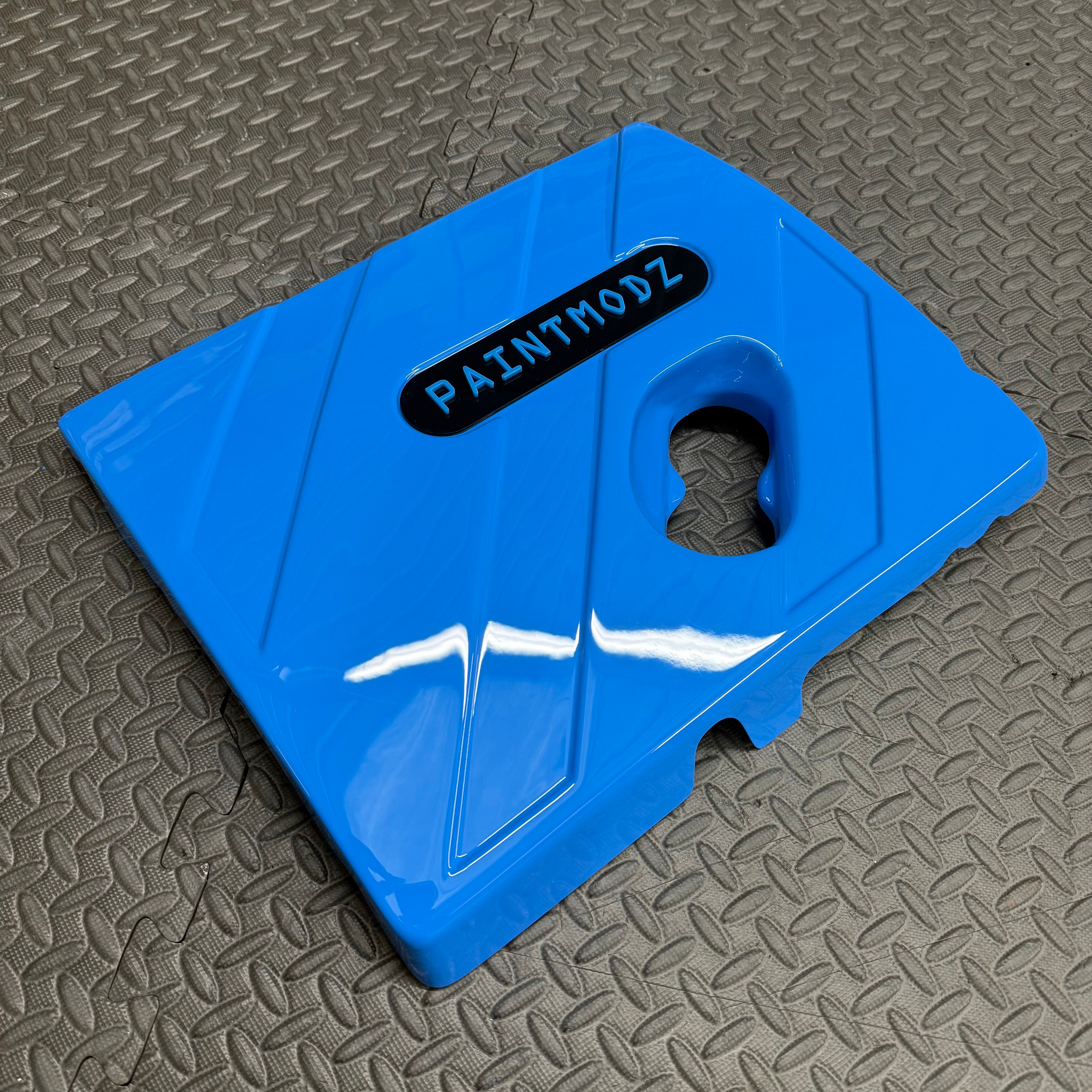 Proform Engine Cover - MK8/8.5 Fiesta ST / Mk2 Puma ST - Painted Azure Blue With Light Blue/Gloss Black Badge Plate