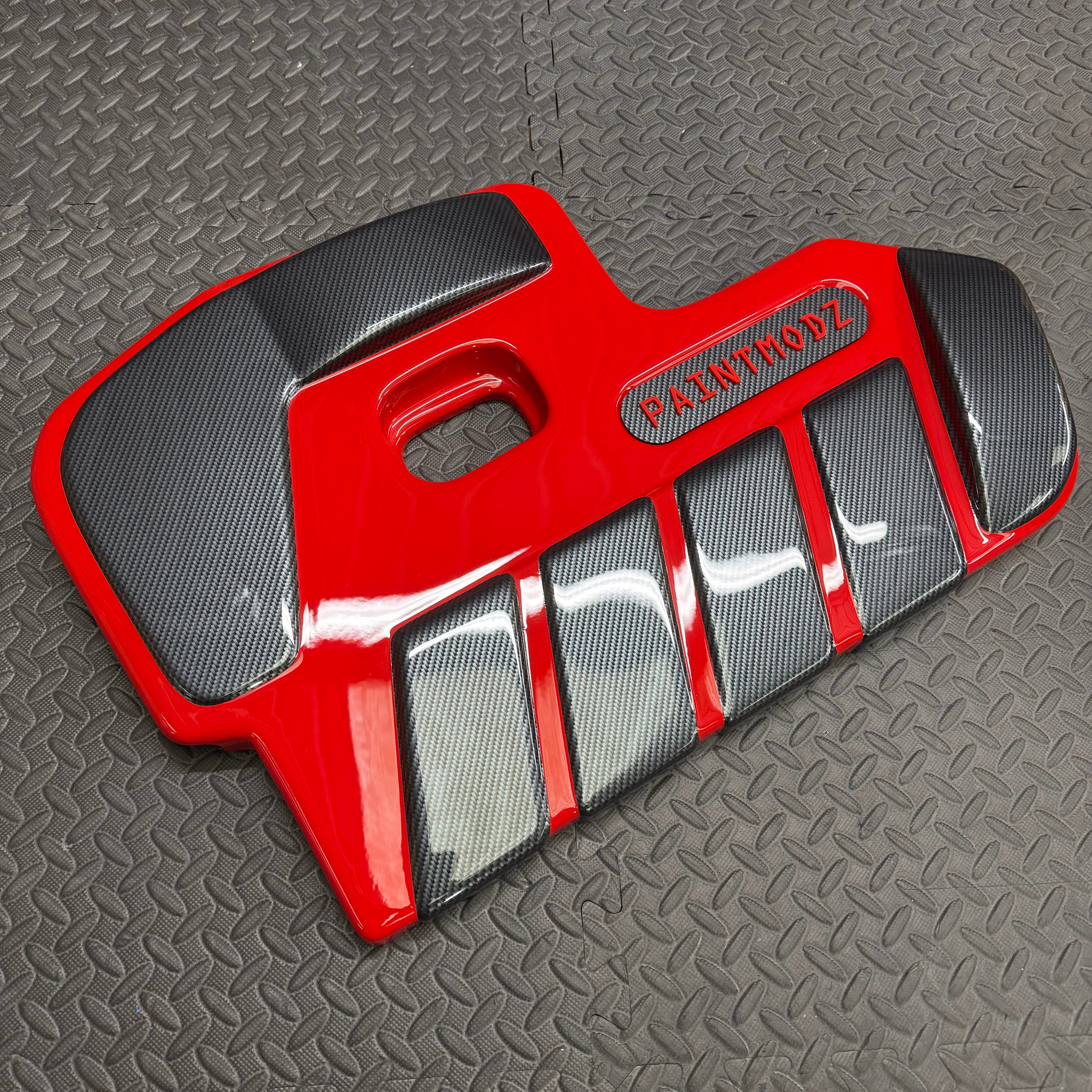 Proform Engine Cover - Mk4/4.5 Focus ST Petrol - Painted Race RedWith Deluxe Carbon Fibre Effect Detailing