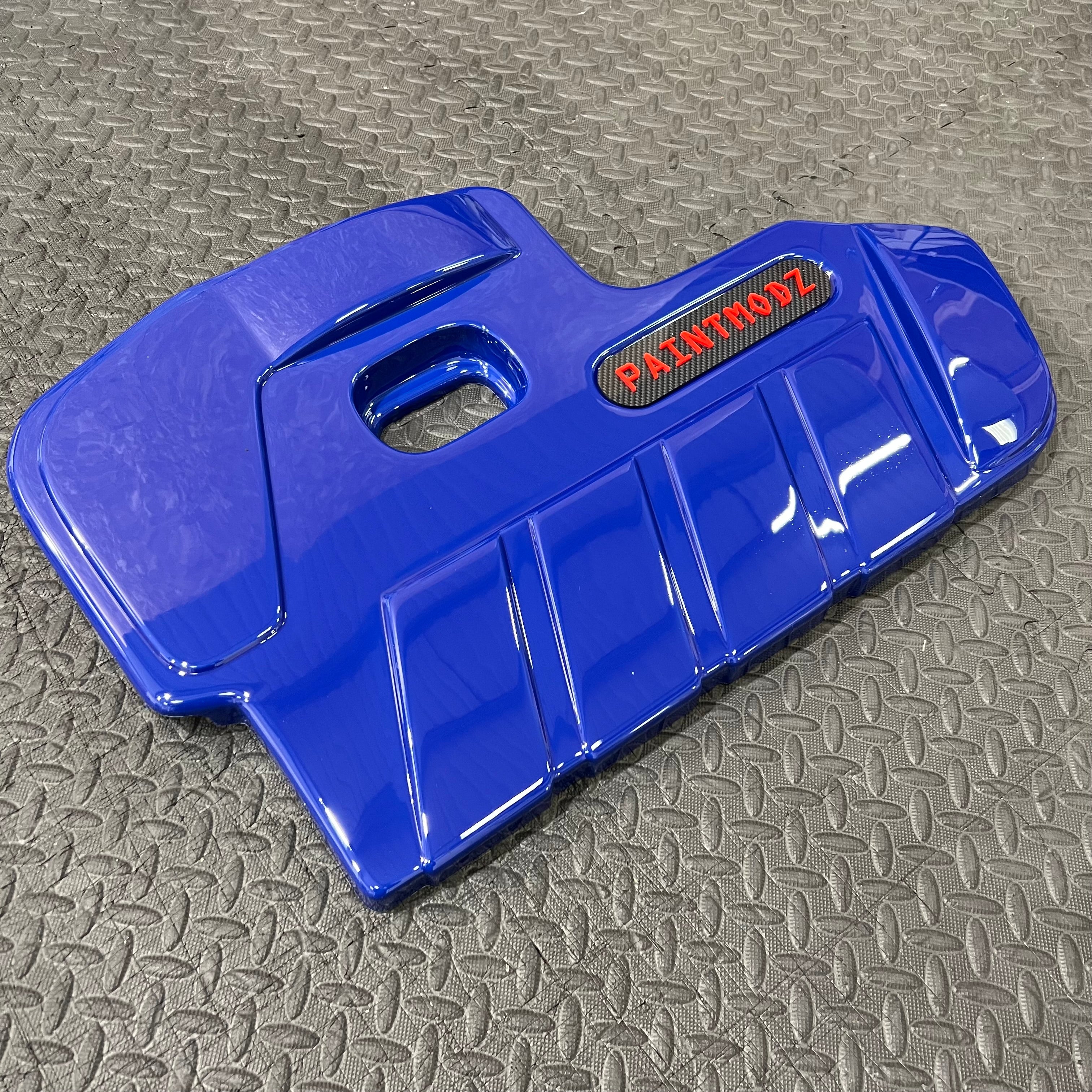 Proform Engine Cover - MK4/4.5 Focus ST Petrol - Gloss Blue Plastic - Red/Deluxe Carbon Fibre Effect Badge