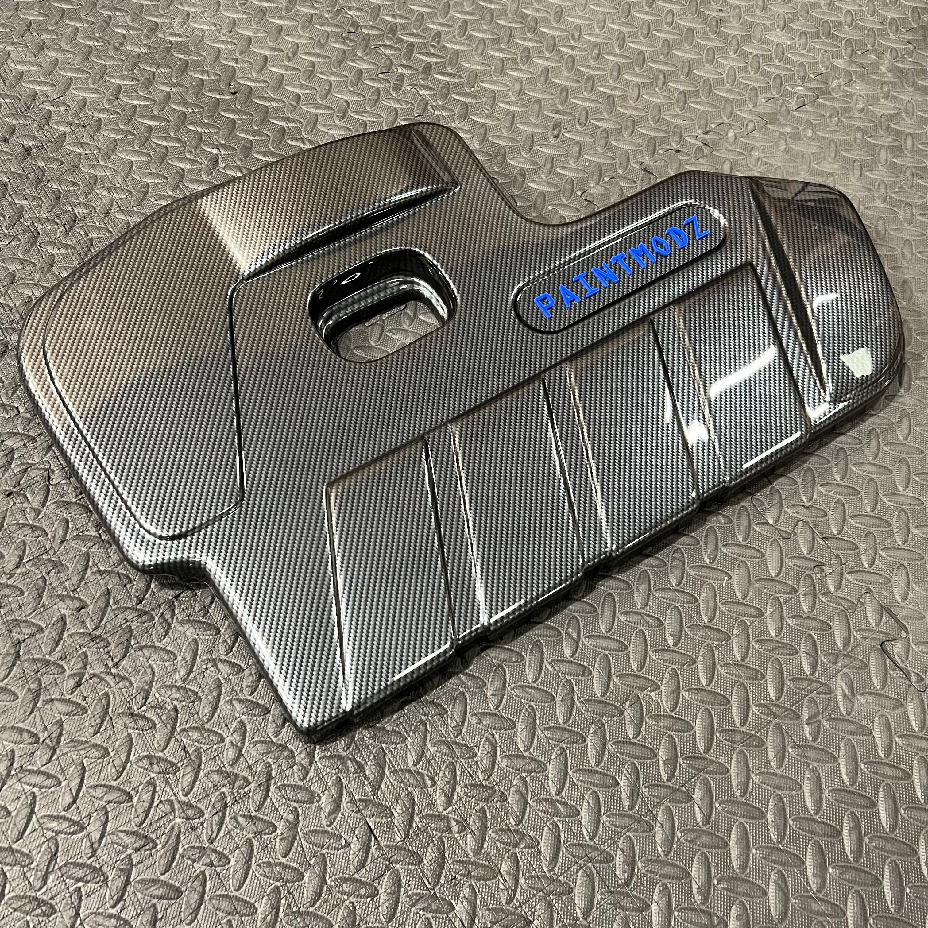 Proform Engine Cover - MK4/4.5 Focus ST Petrol - Deluxe Carbon Fibre Effect Plastic - Medium Blue /Deluxe Carbon Fibre Effect Badge