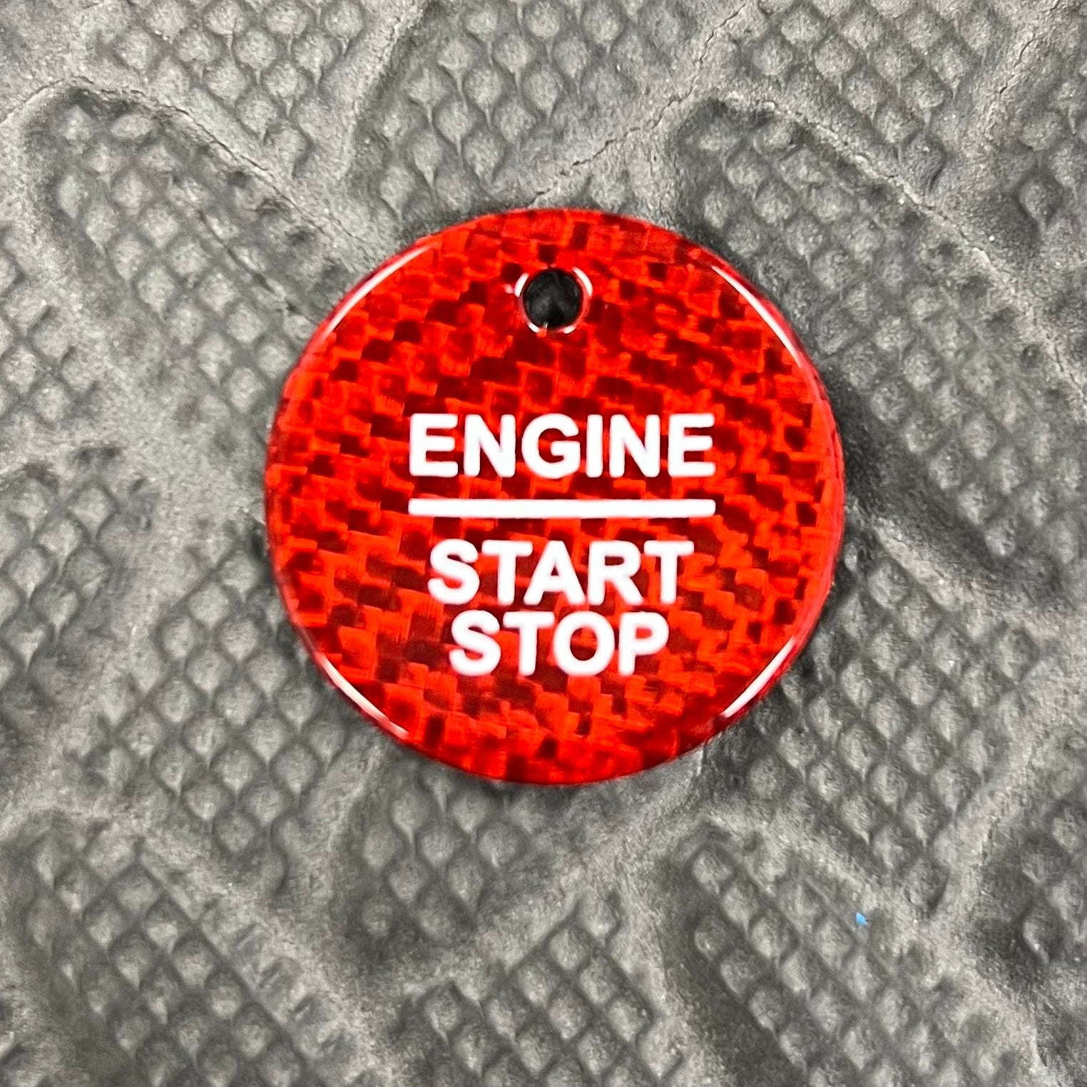 Push Button Start Overlay Real Carbon Fibre - Mk8/8.5 Fiesta / Mk2/2.5 Puma & Mk4/4.5 Focus - Red Carbon Fibre