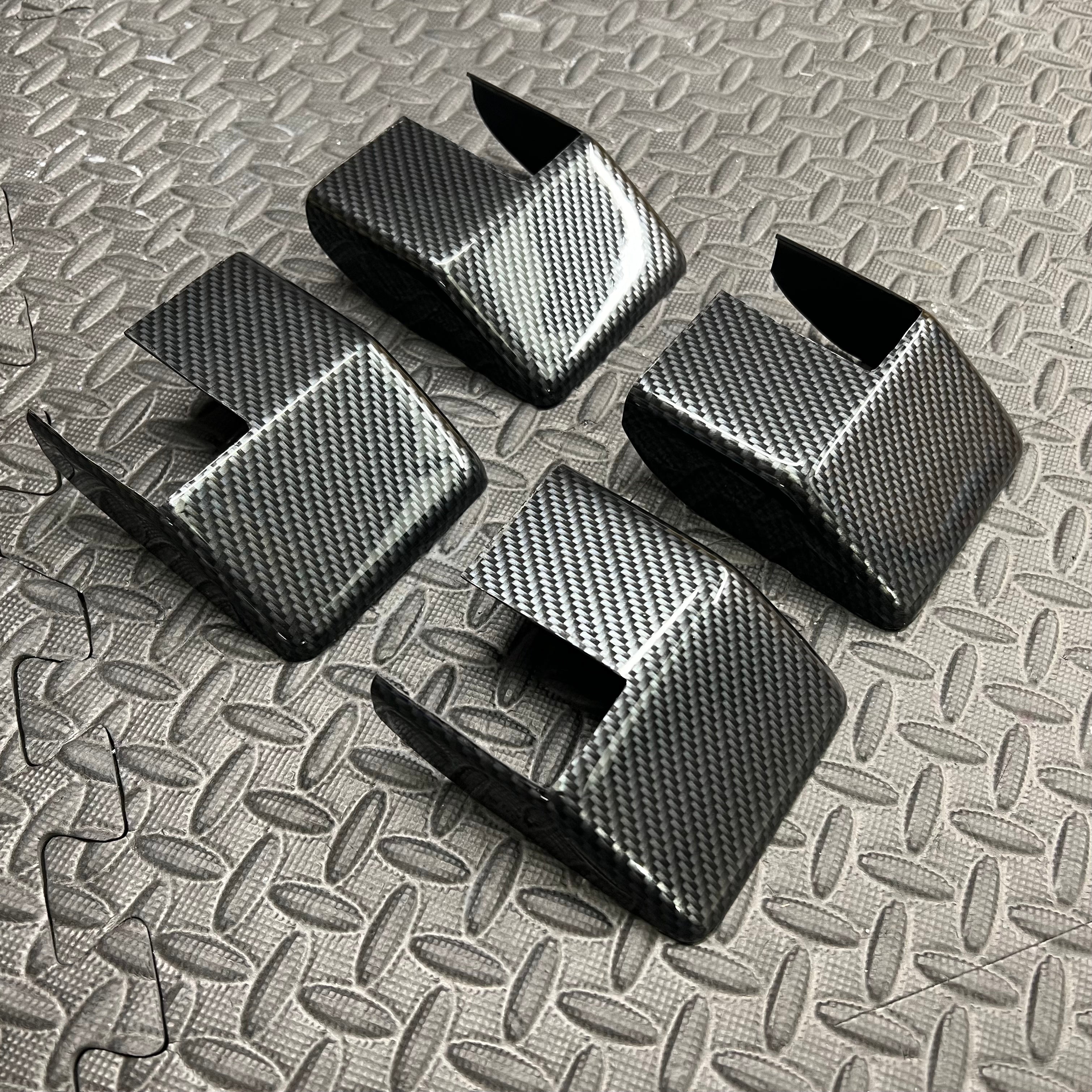 Proform Seat Rail End Covers (Fronts) - Mk2.5 Focus RS - Deluxe Carbon Fibre Effect Plastic