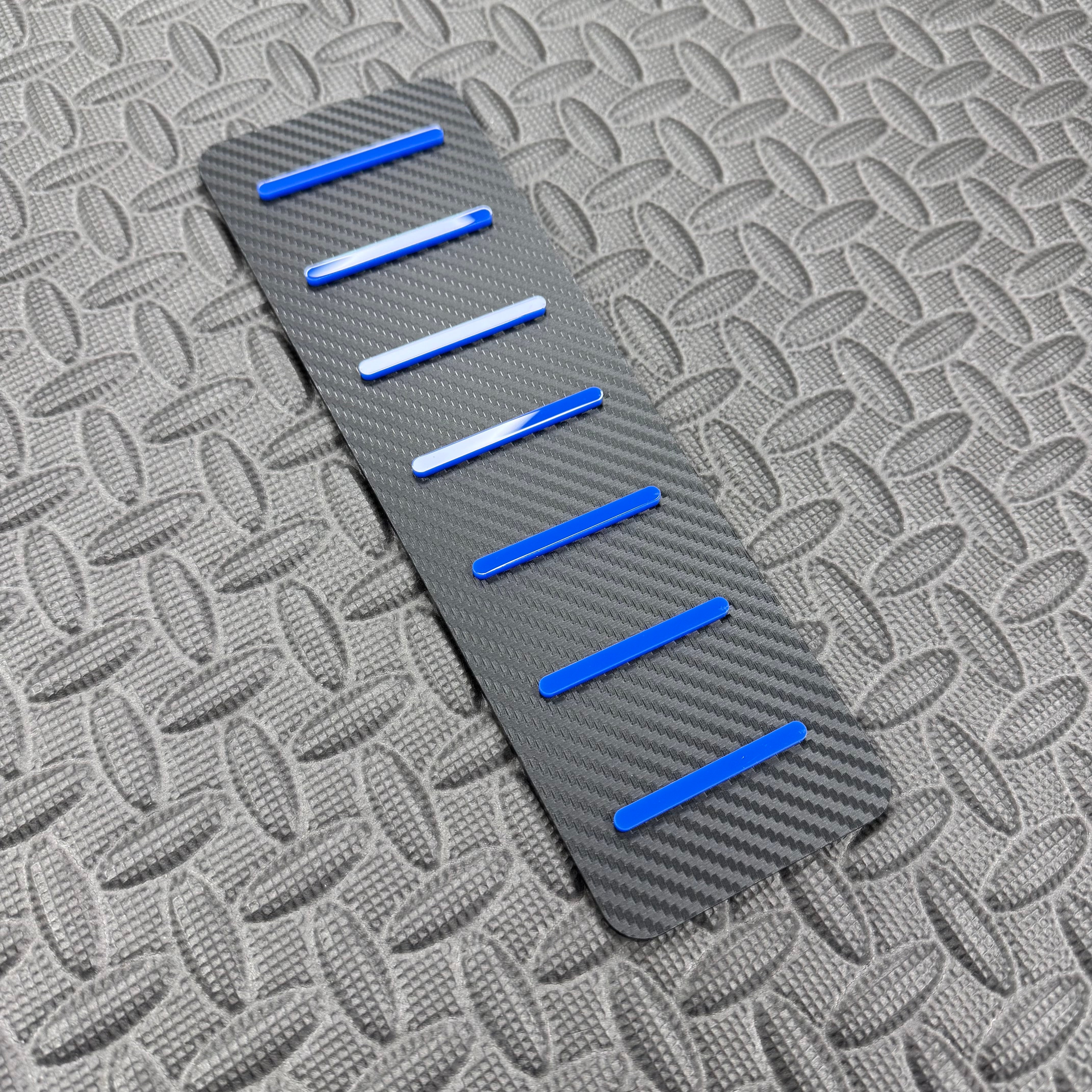 Proform Mk3/3.5 Focus Dead Pedal / Foot Rest Plate, Medium Blue, Carbon Fibre Effect Back Plate