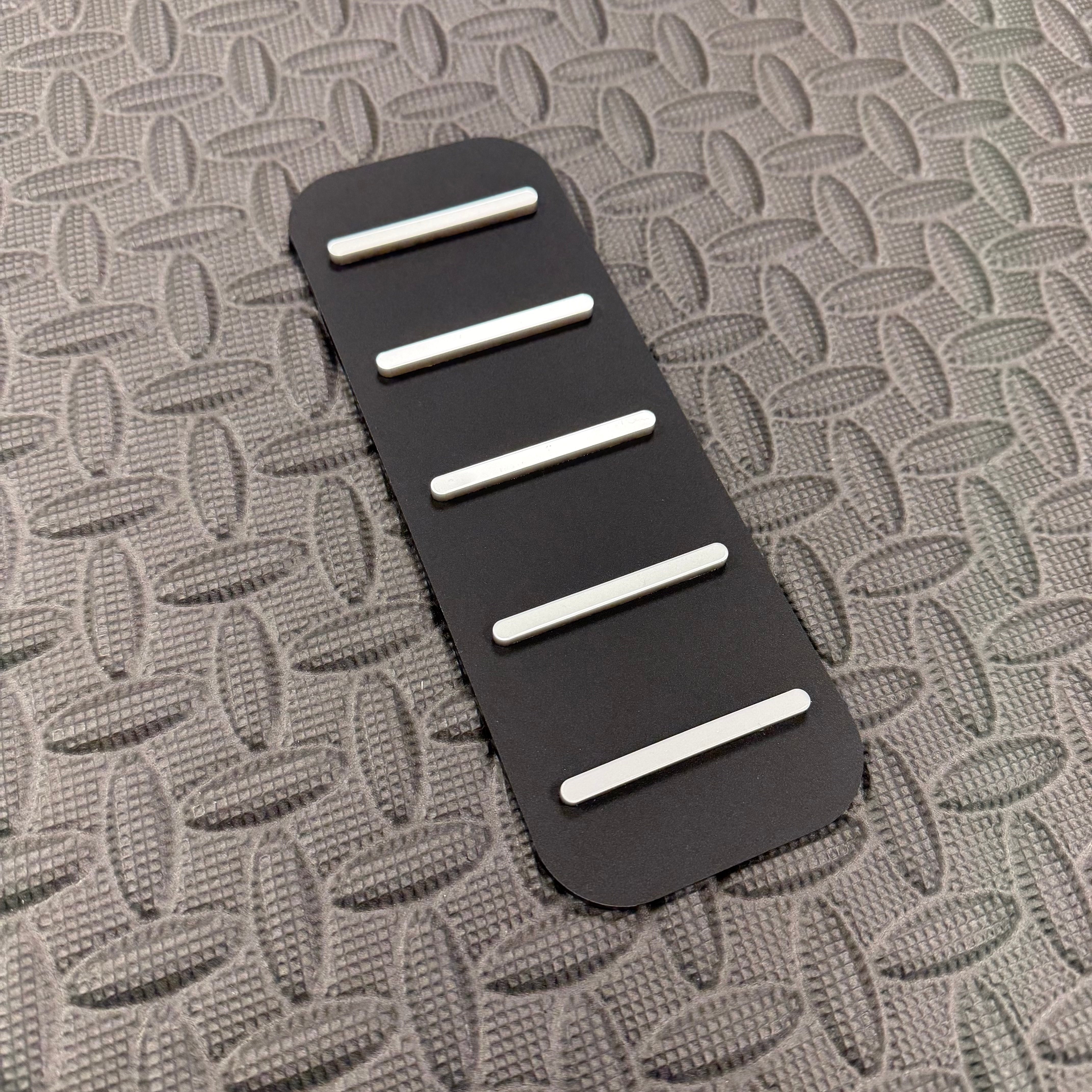 Mk7.5/Mk8/8.5 Fiesta & Mk2/2.5 Focus Dead Pedal / Foot Rest Plate - Silver Detail, Satin Black Back Plate