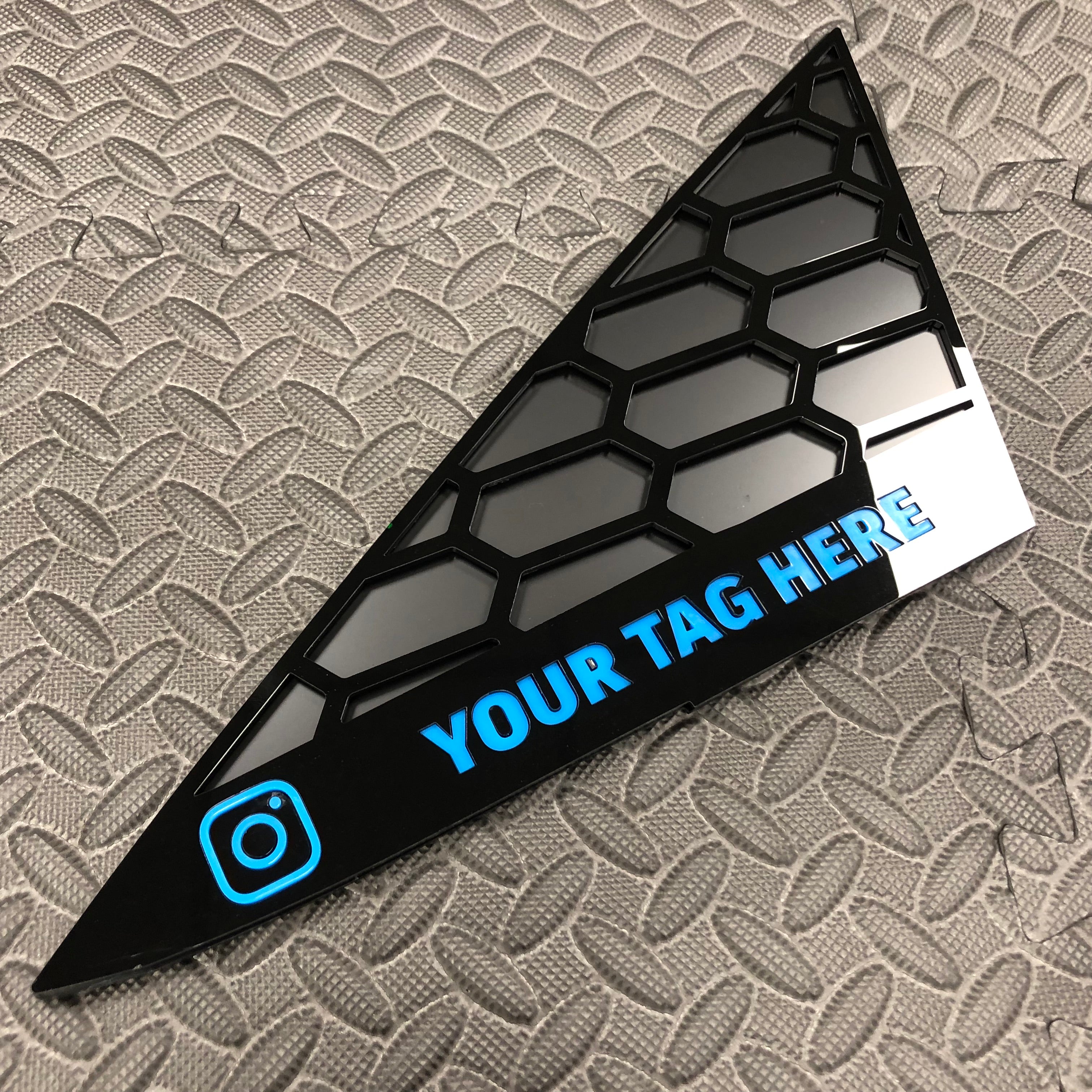 Mk7/7.5 Fiesta Front Quarter Window Inserts (Pair) - Custom Text / Social Media Tag
