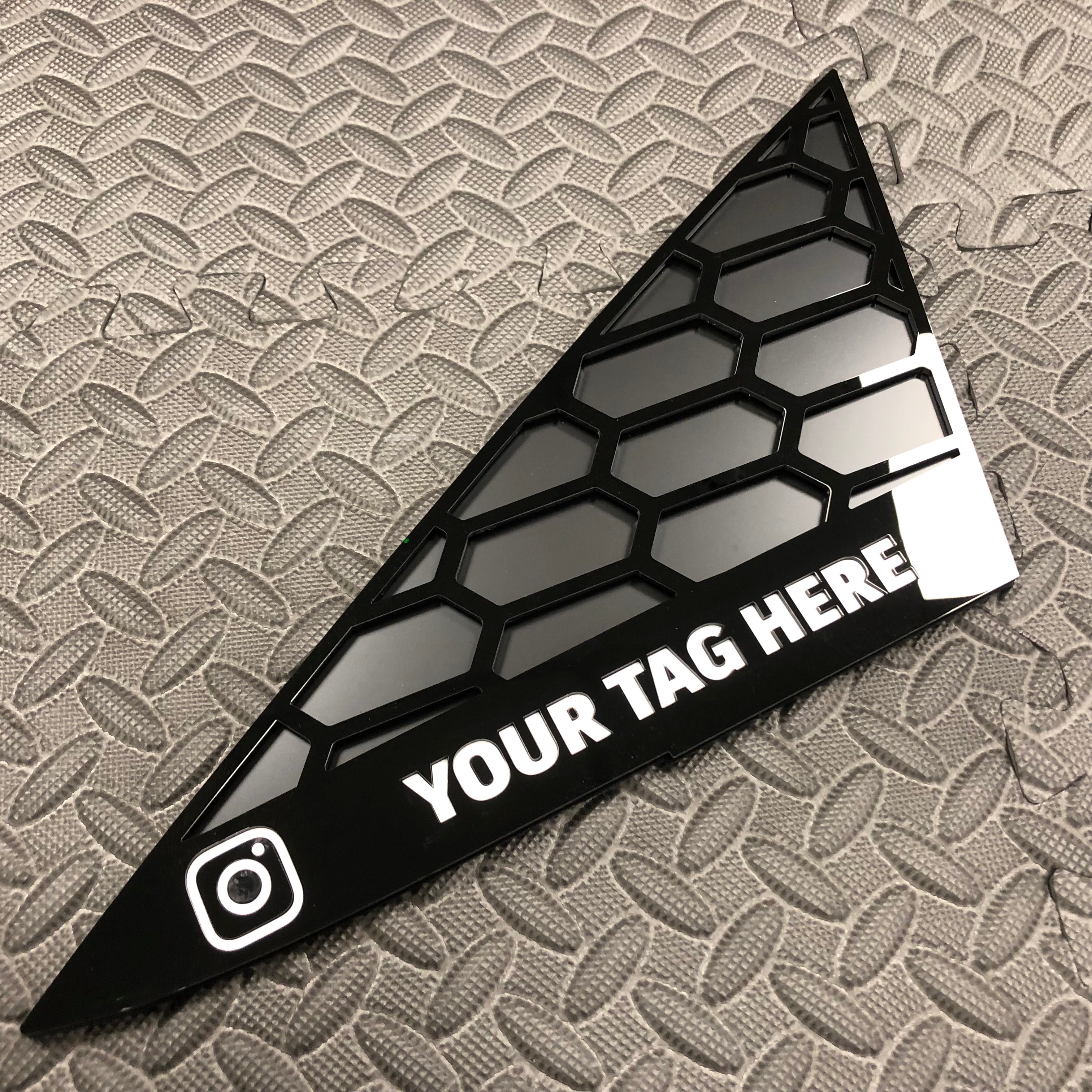 Mk7/7.5 Fiesta Front Quarter Window Inserts (Pair) - Custom Text / Social Media Tag