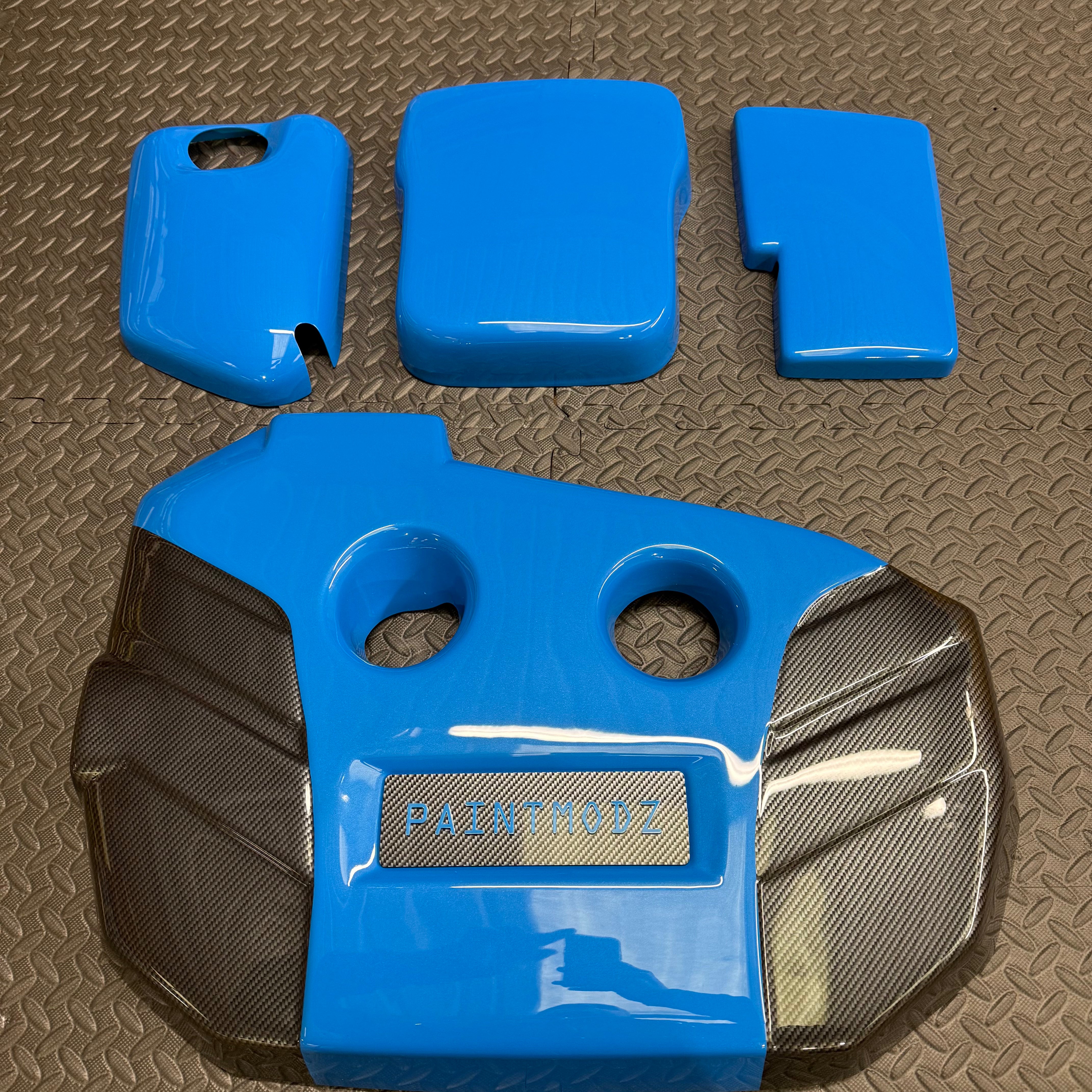 Proform Small Engine Bay Dress Up Bundle - Mk3.5 Focus RS - Nitro Blue With Deluxe Carbon Fibre Effect Accents