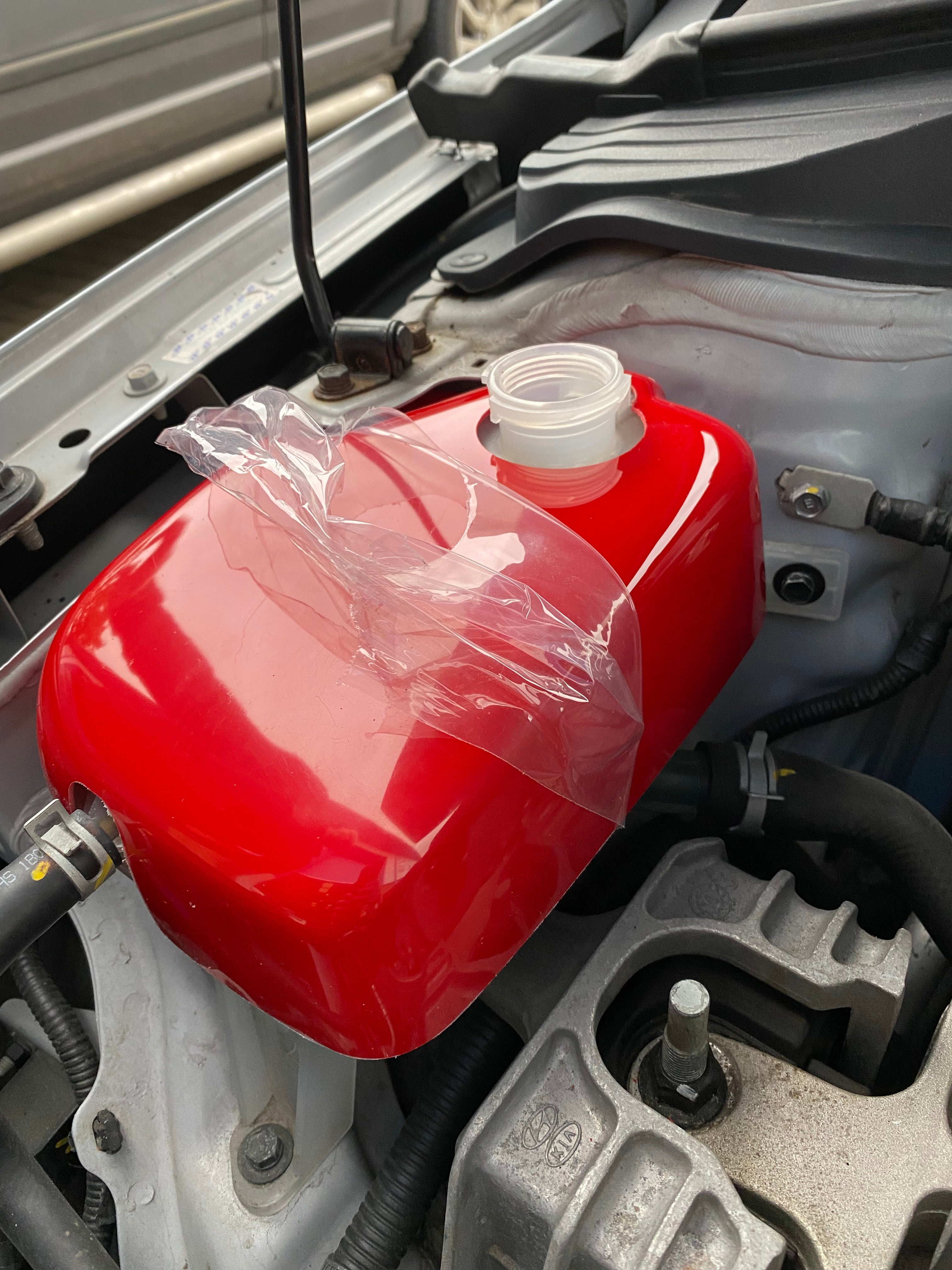 Proform Coolant Tank Cover - Hyundai i30N / Kona N / Veloster N - Gloss Red Plastic