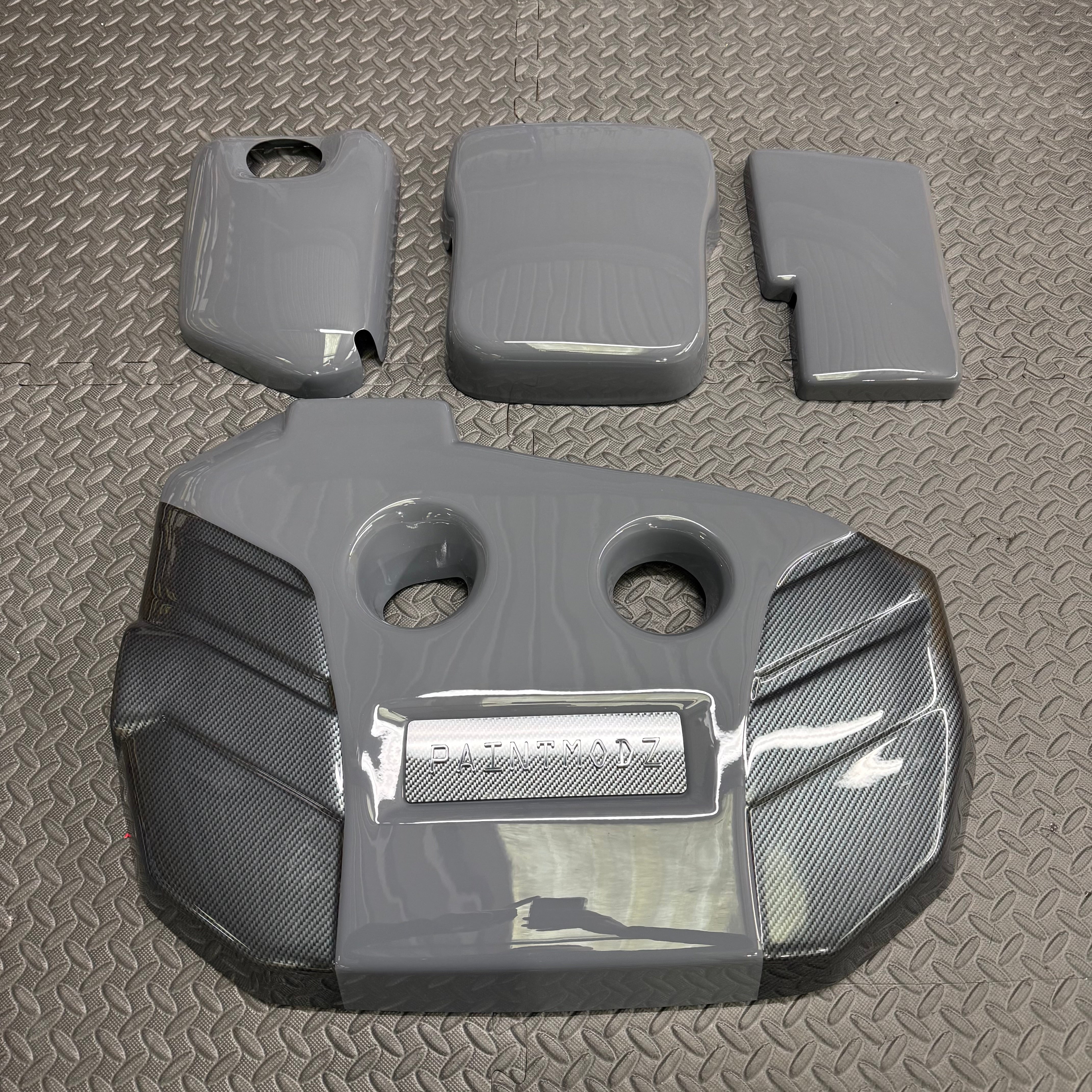 Proform Small Engine Bay Dress Up Bundle - Mk3.5 Focus RS - Painted Stealth Grey/ Deluxe Carbon Fibre Effect