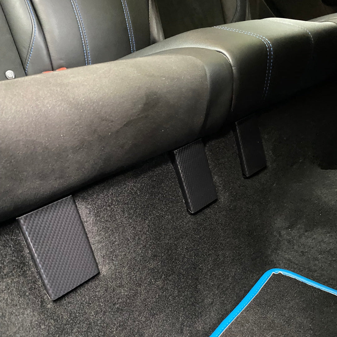 Proform Rear Seat Bench Hinge Covers - Mk2/2.5 & Mk3/3.5 Focus - Deluxe Carbon Fibre Effect Plastic