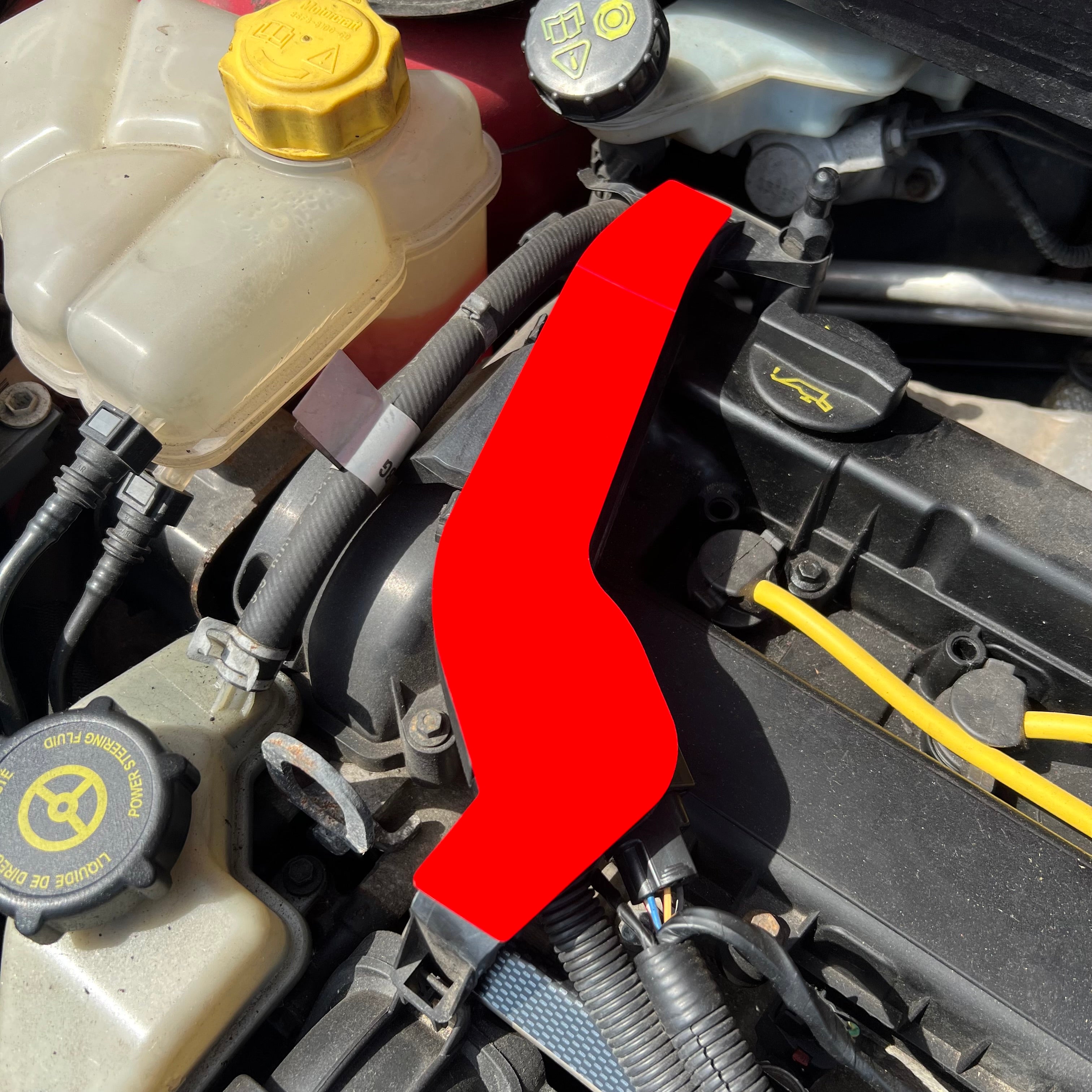 Profrom Mk6 Fiesta ST150 - Wiring Loom Cover Plate - Gloss Red Plastic