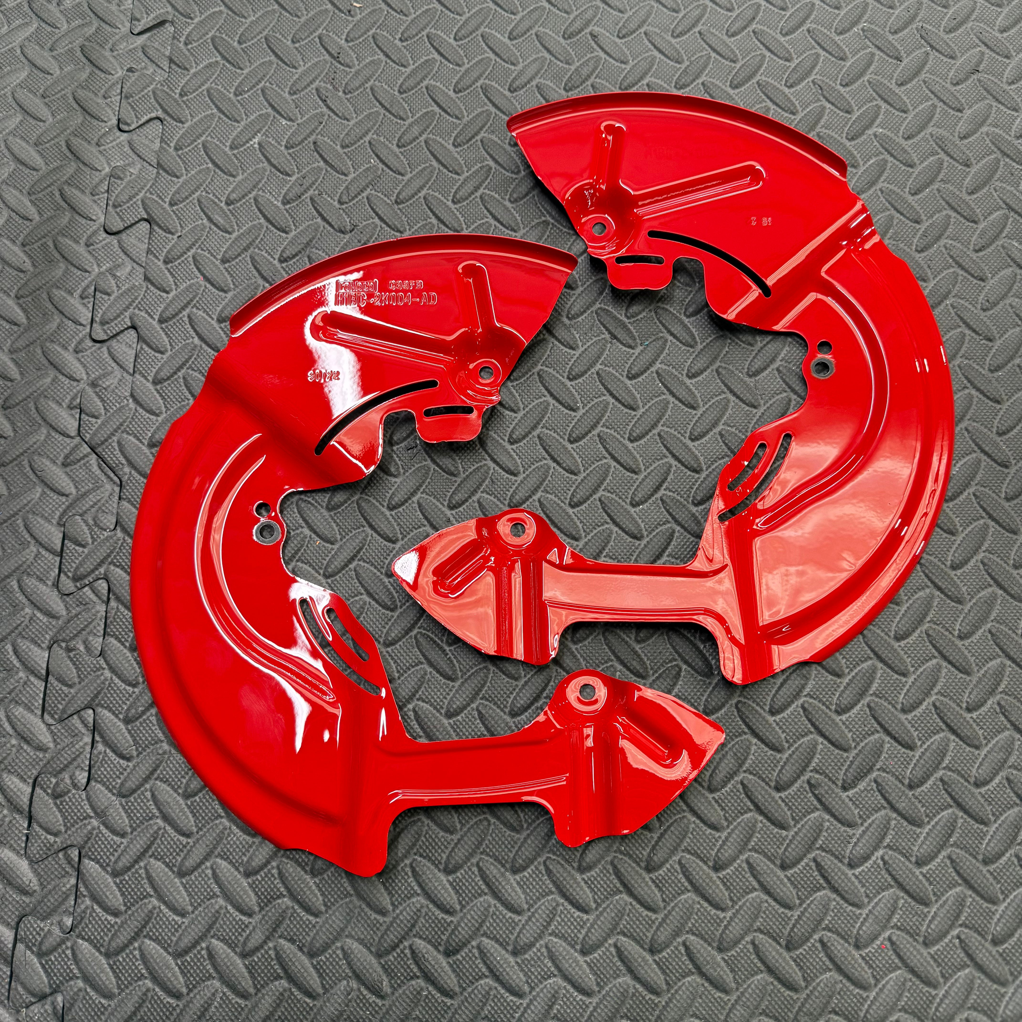 Genuine Ford Mk8/8.5 Fiesta ST Front Brake Dust Shields (Pair) - Painted Race Red
