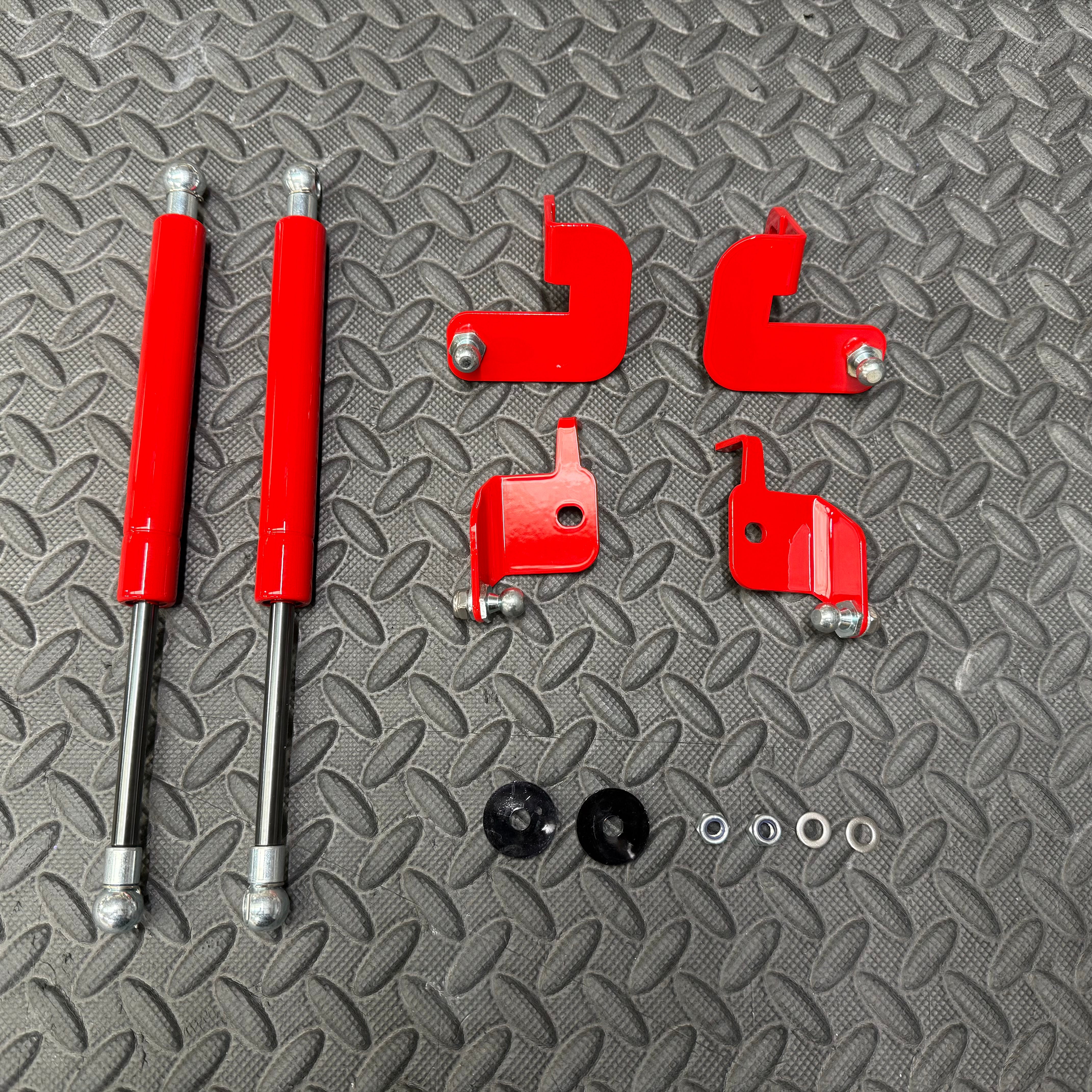 Mk3/3.5 Focus Gas Strut Bonnet Lifters - Painted Race Red