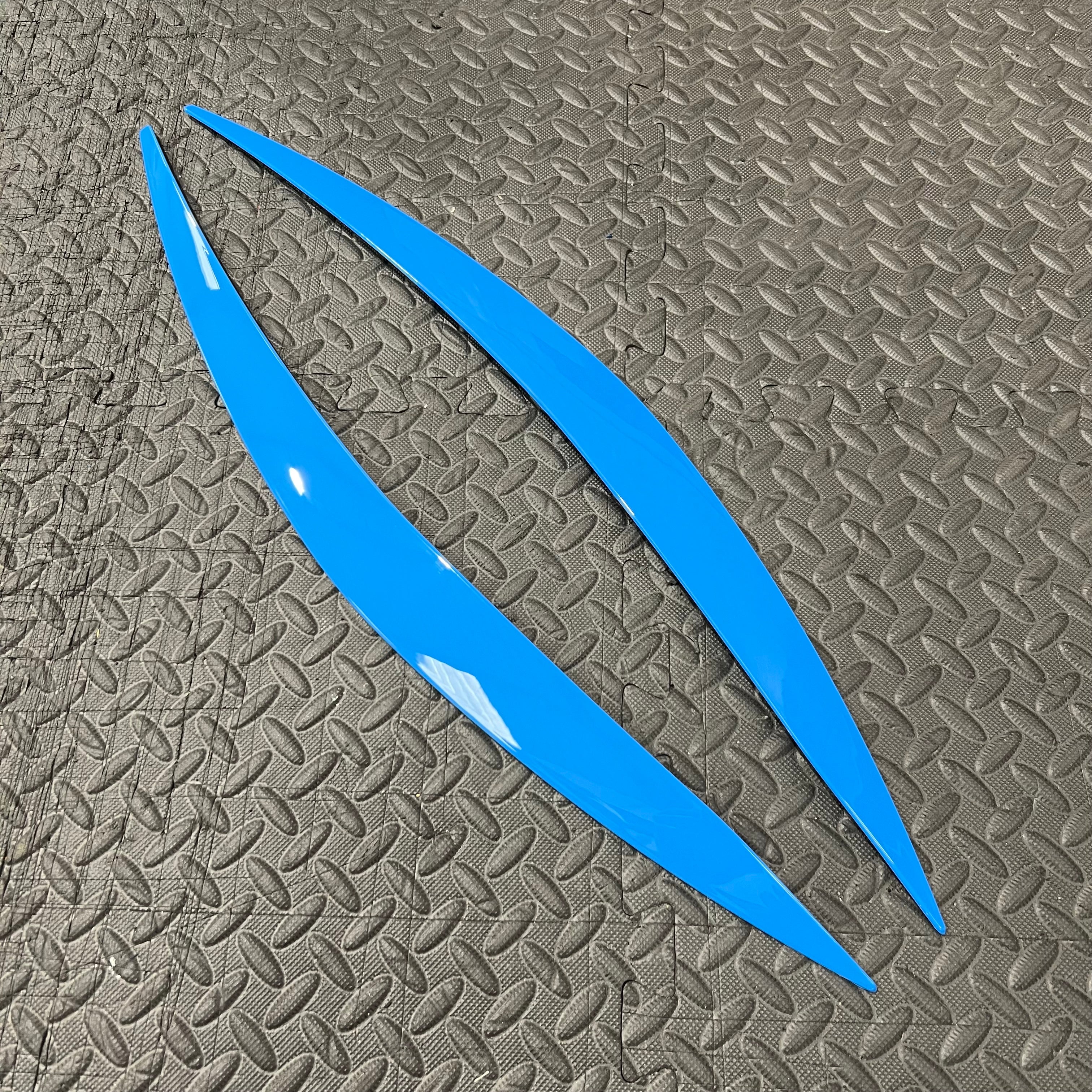 Mk4 Focus Headlight Eyebrows - Painted Azure Blue