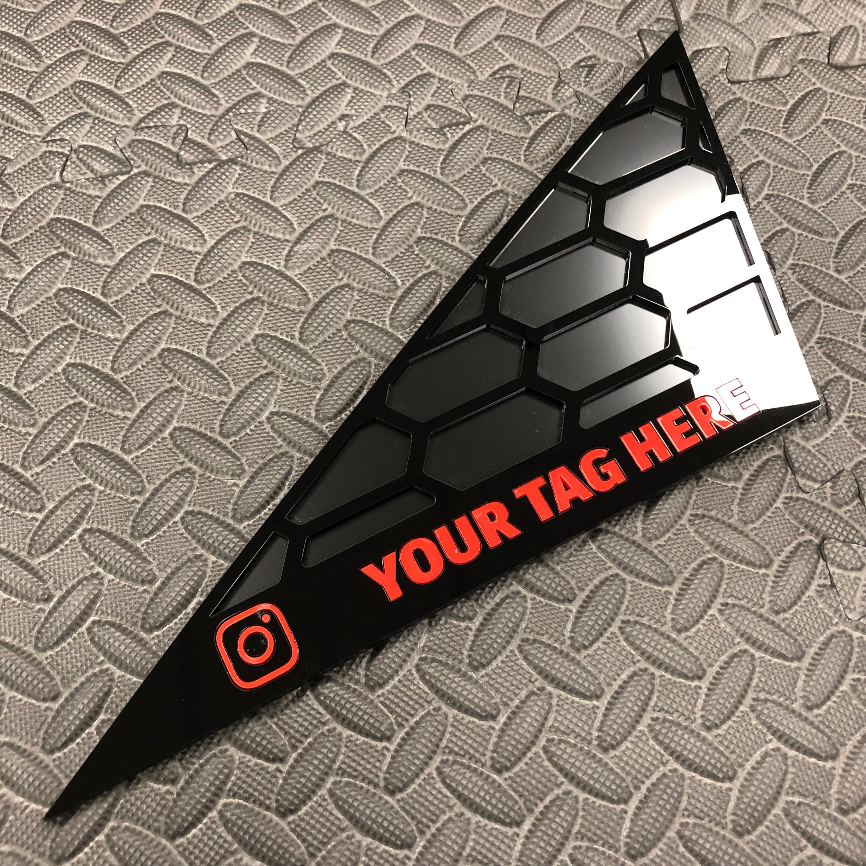 Mk8/8.5 Fiesta Front Quarter Window Inserts (Pair) - Custom Text / Social Media Tag