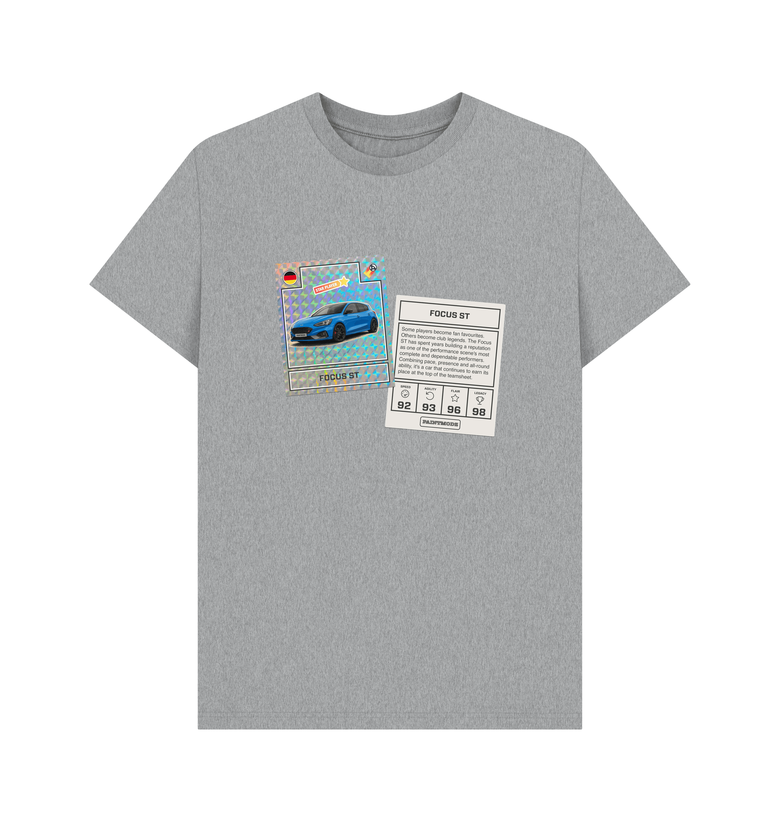 Athletic Grey Printed T-shirt Front