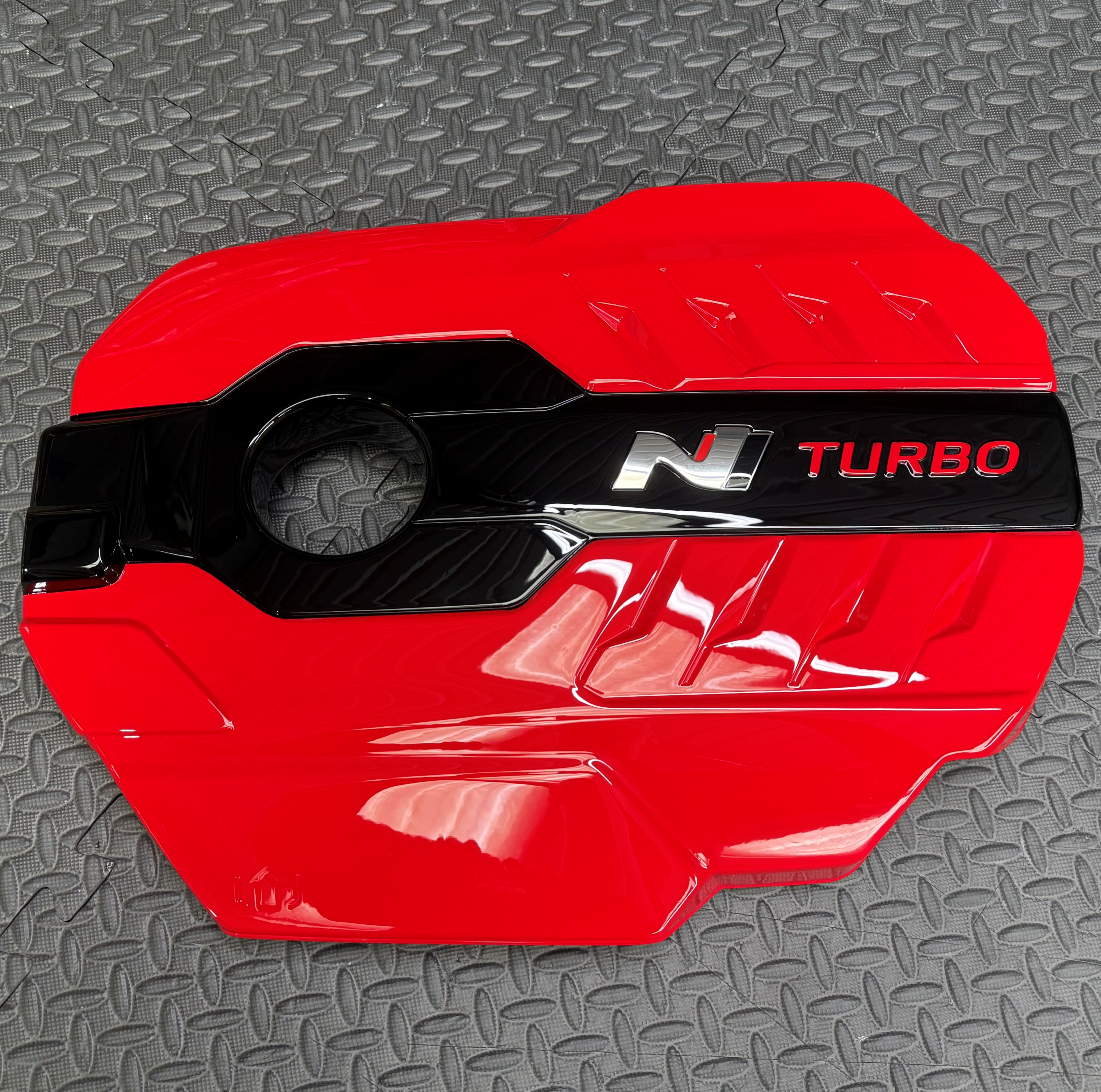 Genuine Hyundai i30N / Veloster N / Kona N Engine Cover - Customer Supplied or Reconditioned Parts - Painted Gloss Red With Gloss Black