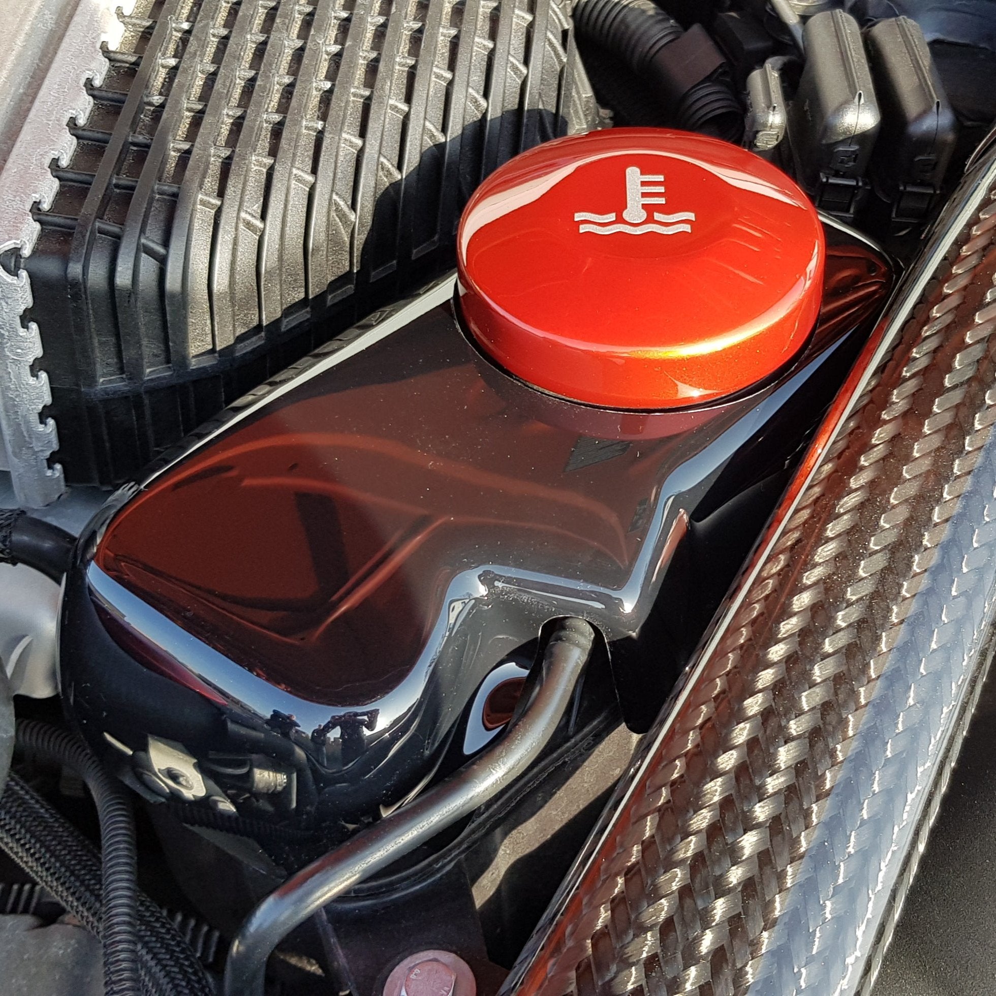 BMW Coolant Tank / Charge Cooler Tank Cover Set (S55 Engine) - Gloss Black