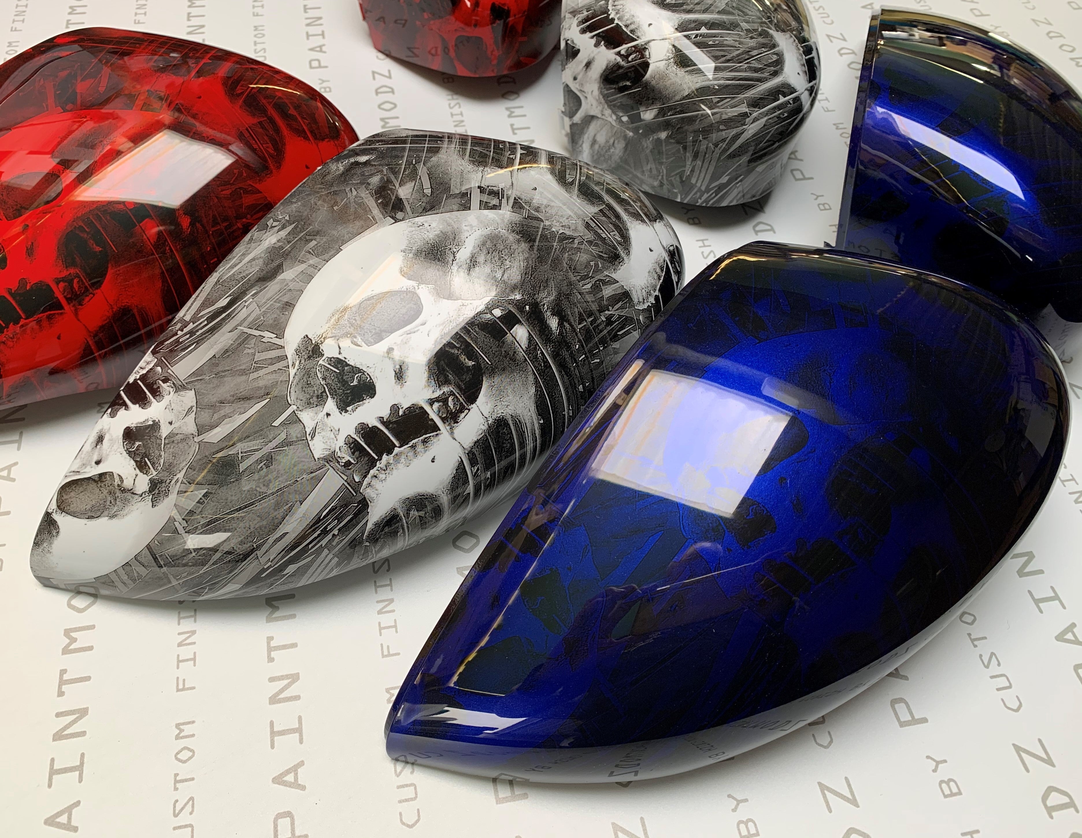 Mirror Caps (Pair) - Ford Fiesta Mk7/7.5 - Hydrodipped - Skull Design Various Colours