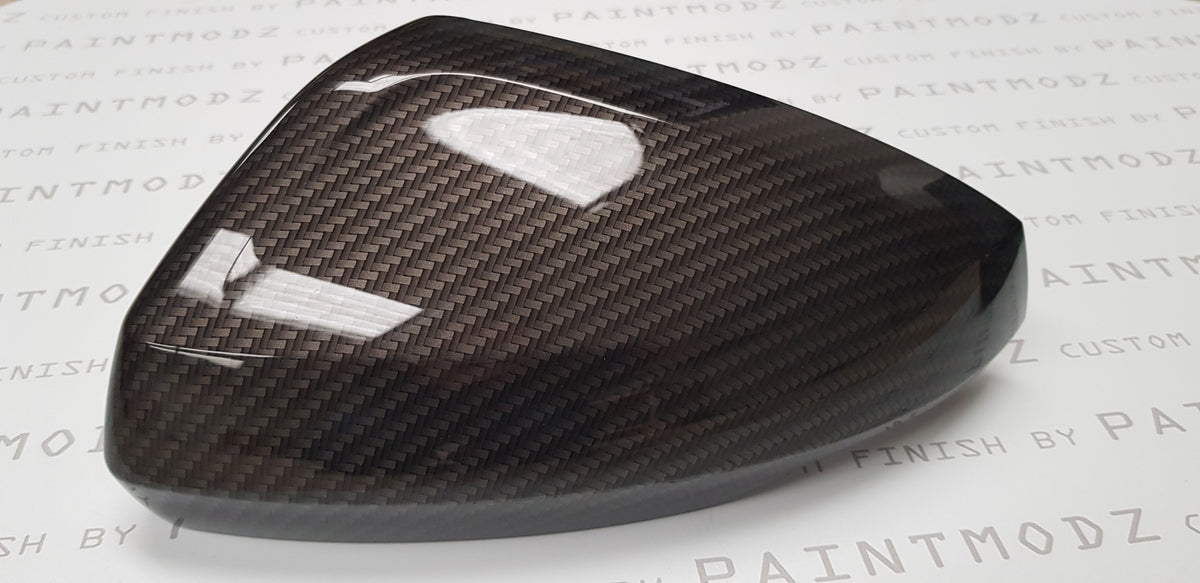 Mirror Caps - Volkswagen Polo (2018 onwards) - Hydrodipped Carbon Fibre Effect