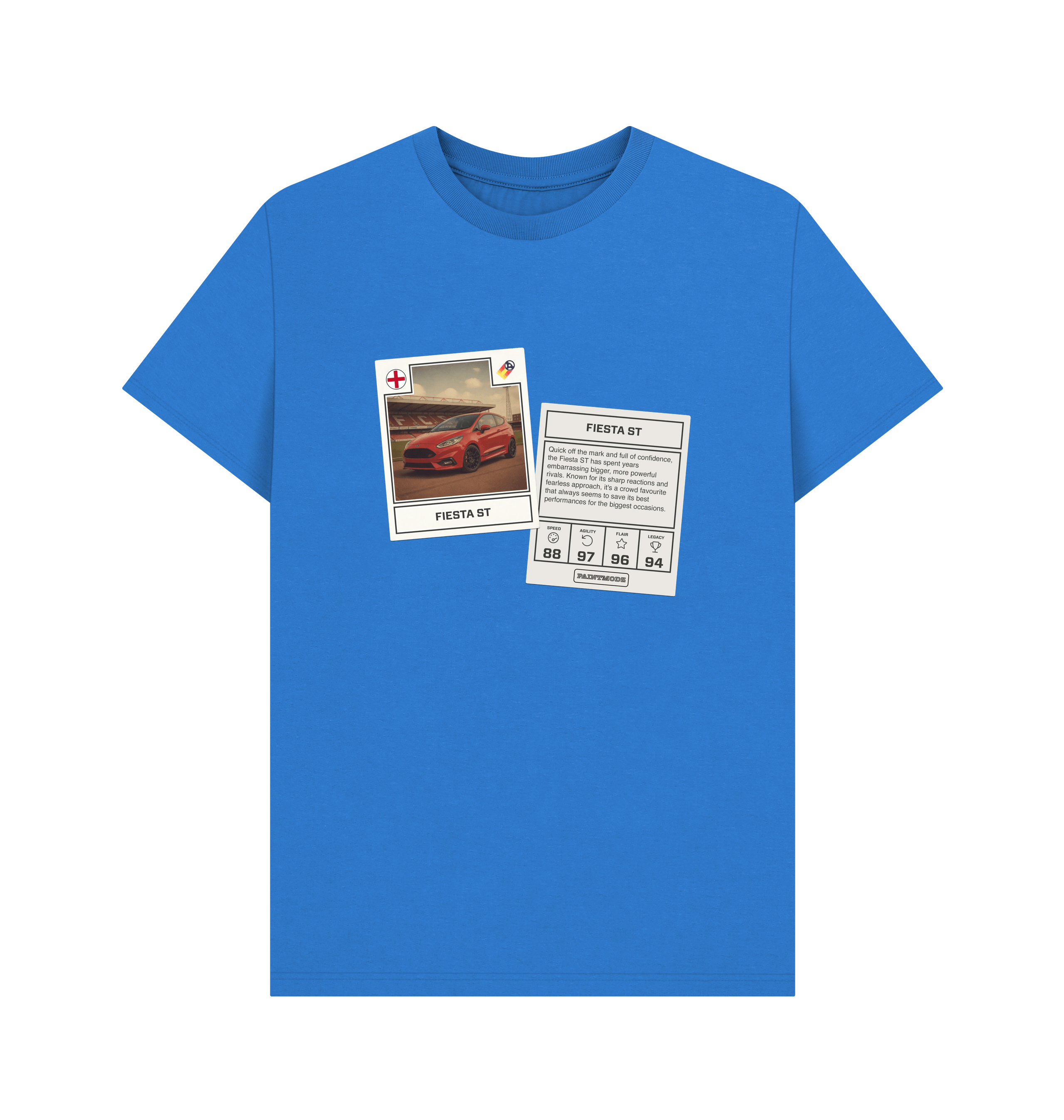 Bright Blue Printed T-shirt Front