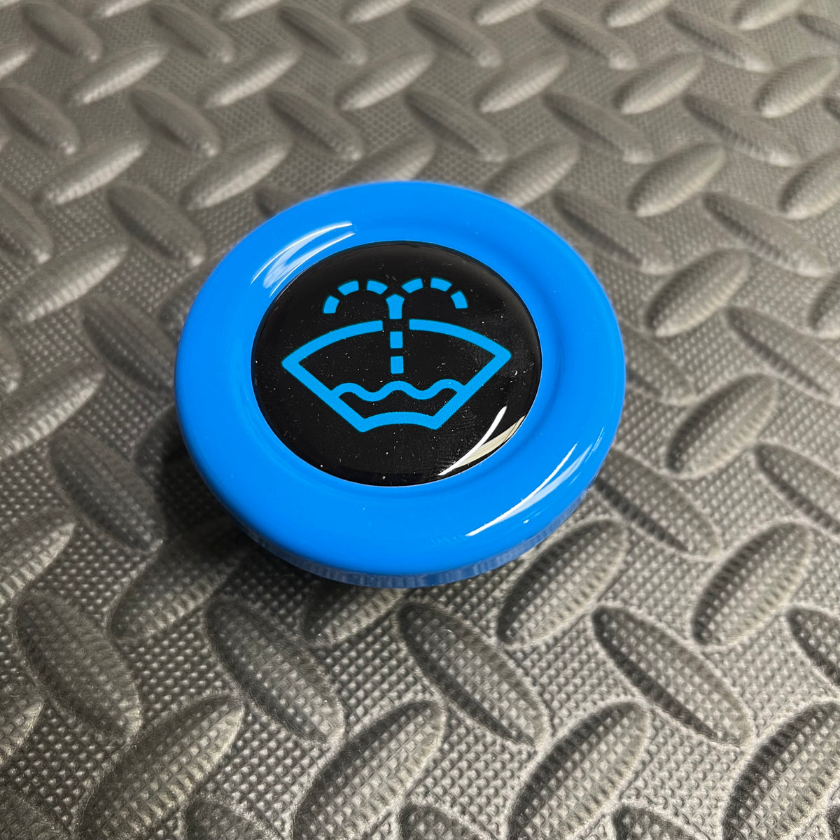 Proform Washer Bottle Bung - Multiple Ford Models - Painted Azure Blue With Light Blue Screenwash Logo Detailing