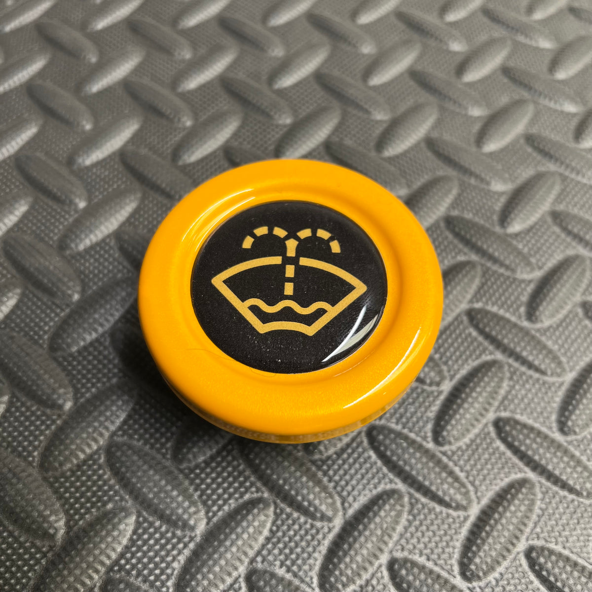 Proform Washer Bottle Bung - Multiple Ford Models - Painted Tangerine Scream With Tangerine Scream Screenwash Logo Detailing