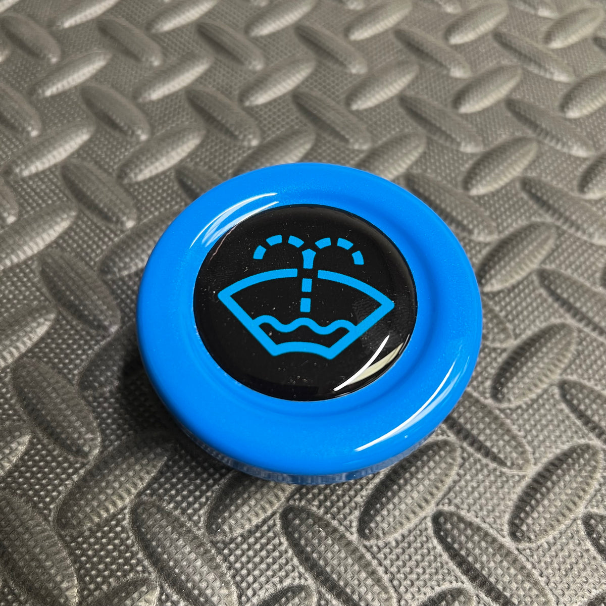 Proform Washer Bottle Bung - Multiple Ford Models - Painted Nitrous Blue With Nitrous Blue Screenwash Logo Detailing