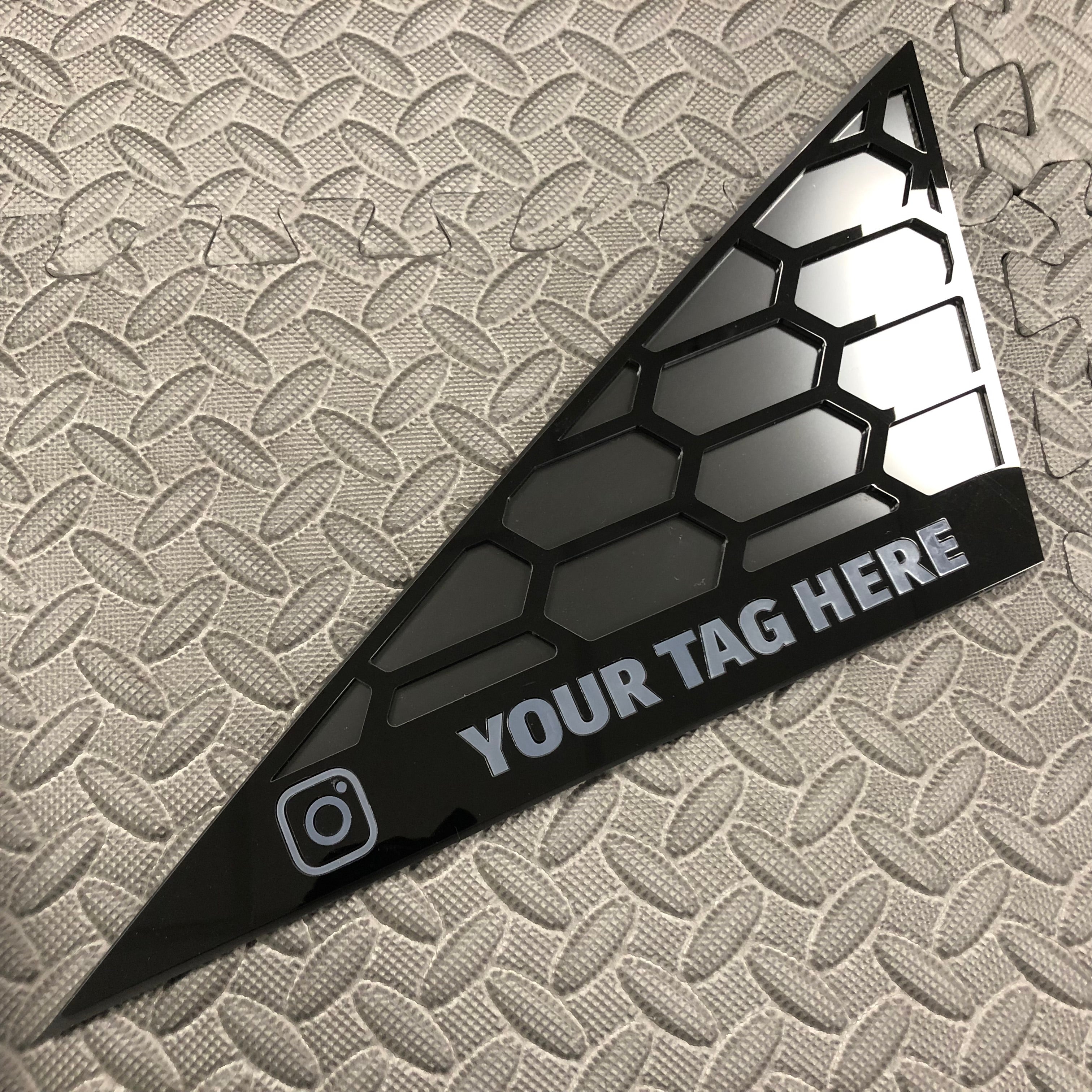 Mk8/8.5 Fiesta Front Quarter Window Inserts (Pair) - Custom Text / Social Media Tag