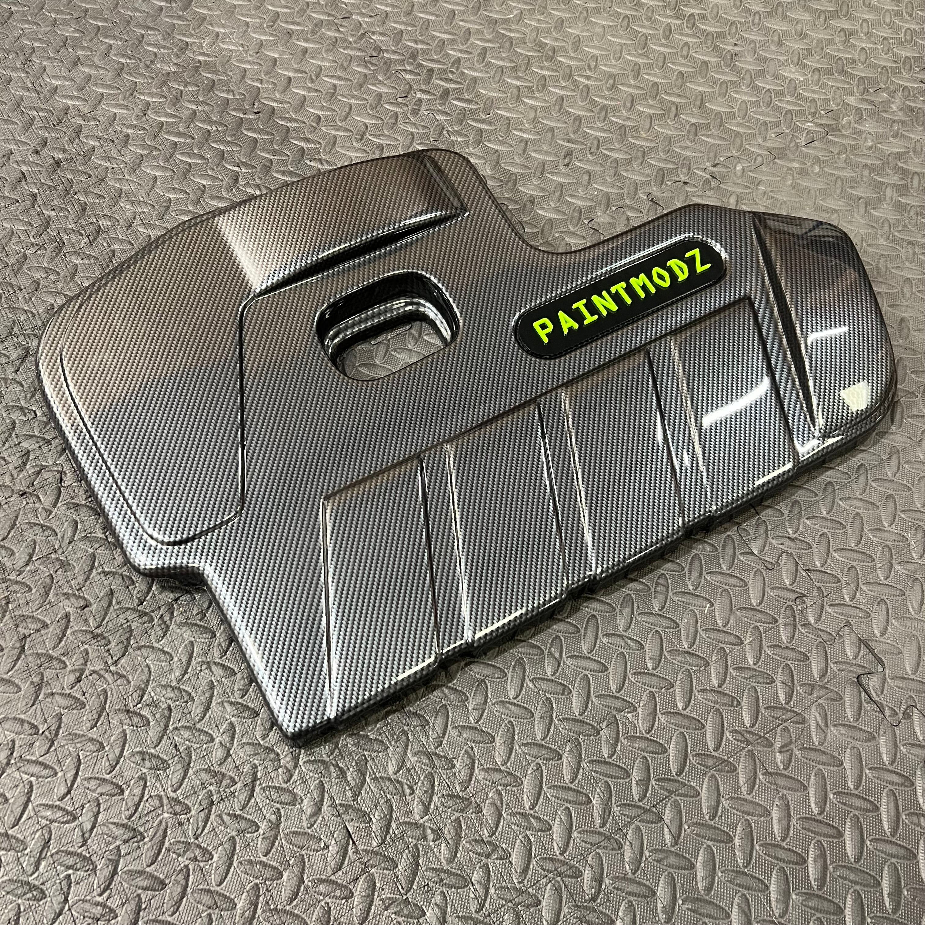Proform Engine Cover - MK4/4.5 Focus ST Petrol - Deluxe Carbon Fibre Effect Plastic - Light Green/Black Badge