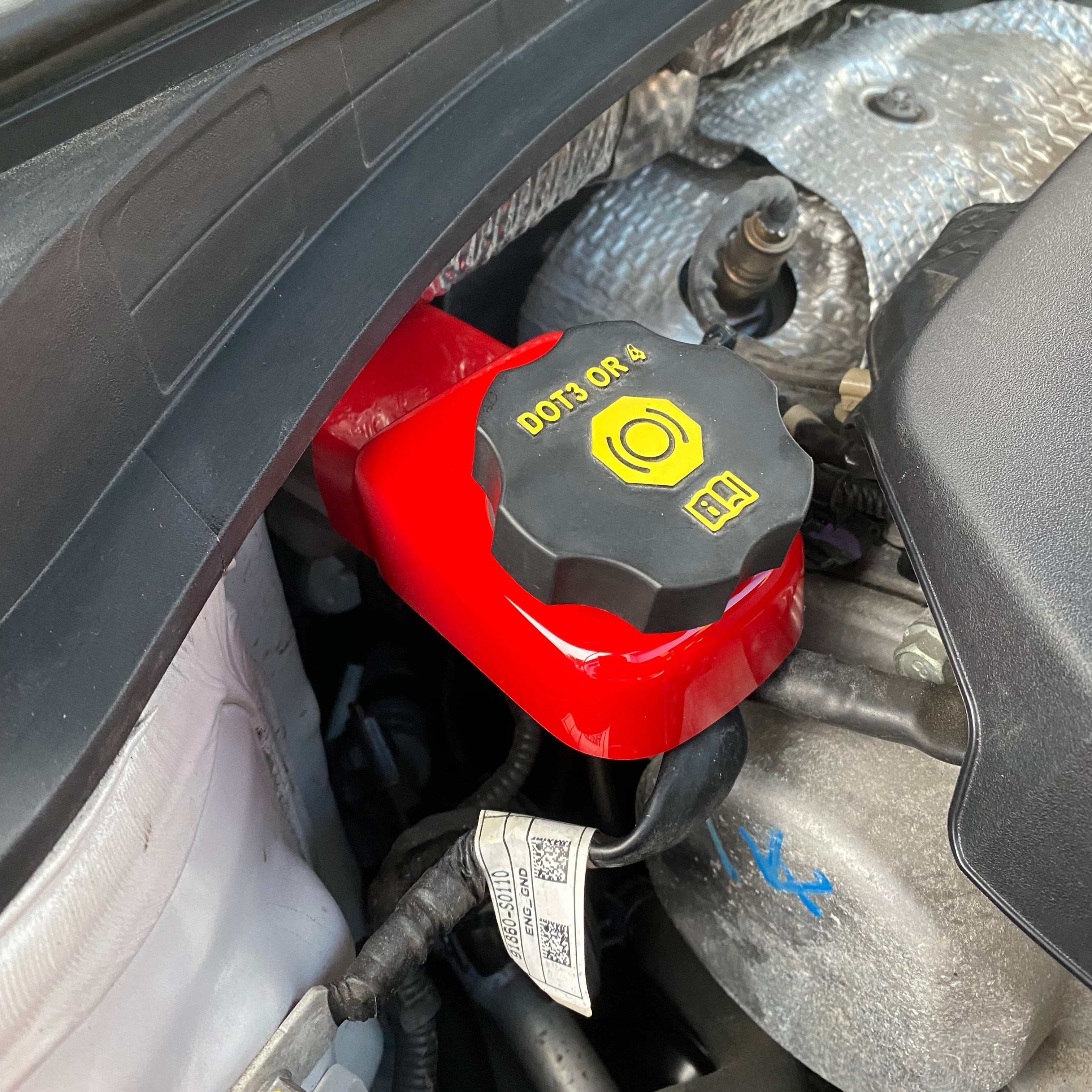 Profrom Brake Reservoir Cover - Fits Hyundai i30/Kona N - Gloss Red Plastic