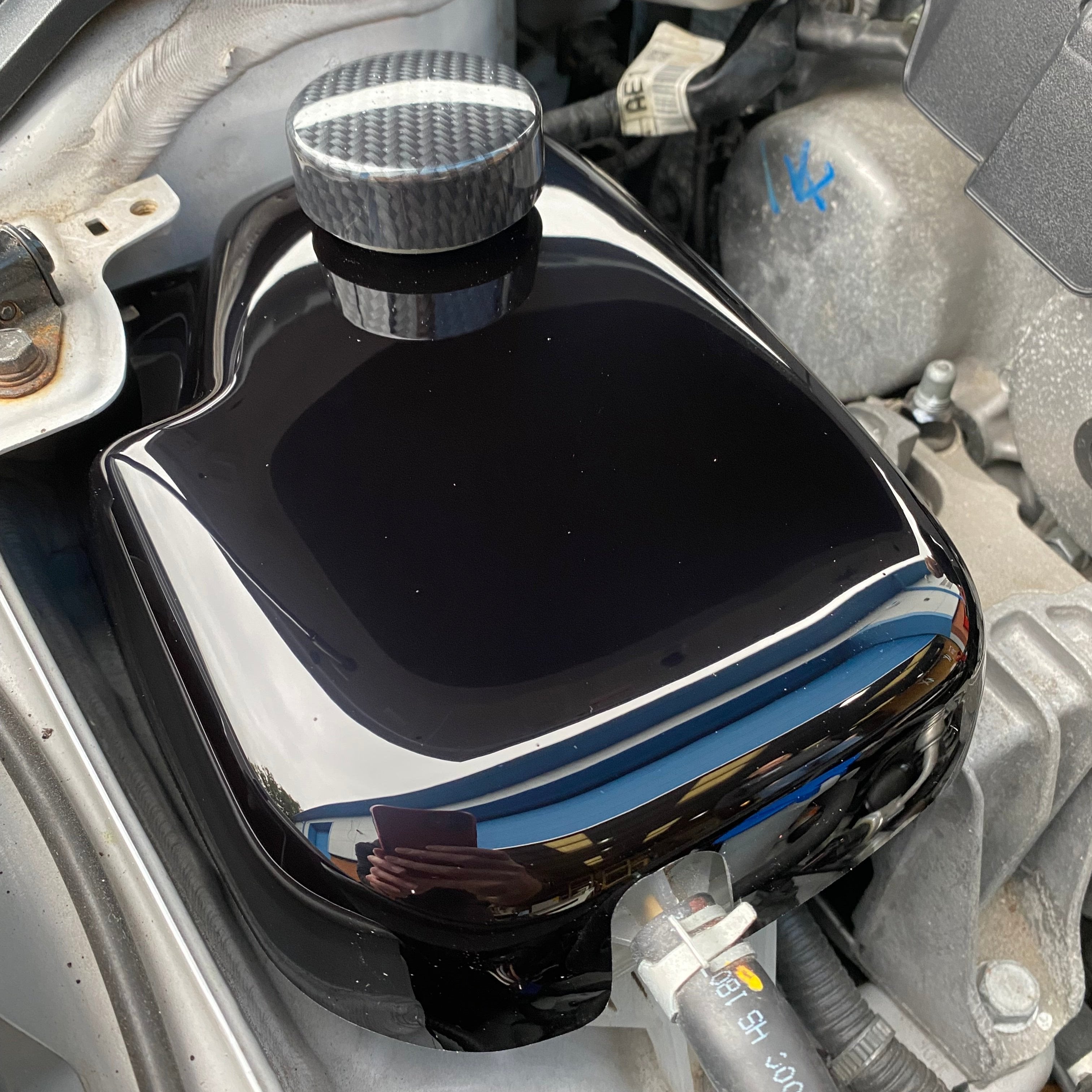 Proform Coolant Tank Cover - Hyundai i30N / Kona N / Veloster N - Gloss Black Plastic