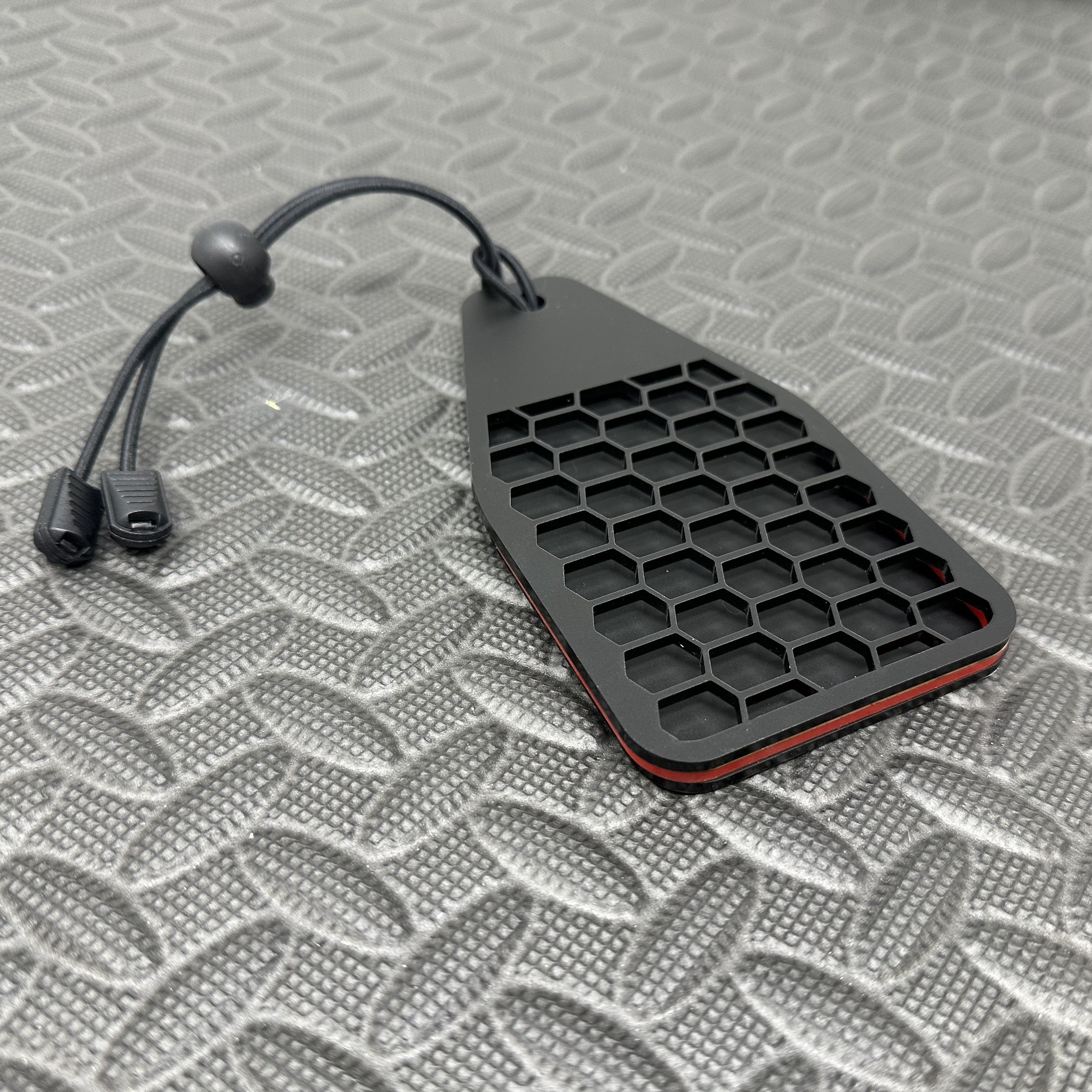 Proform Universal Air Freshener Holder- Satin Hex Pattern With Red Detail