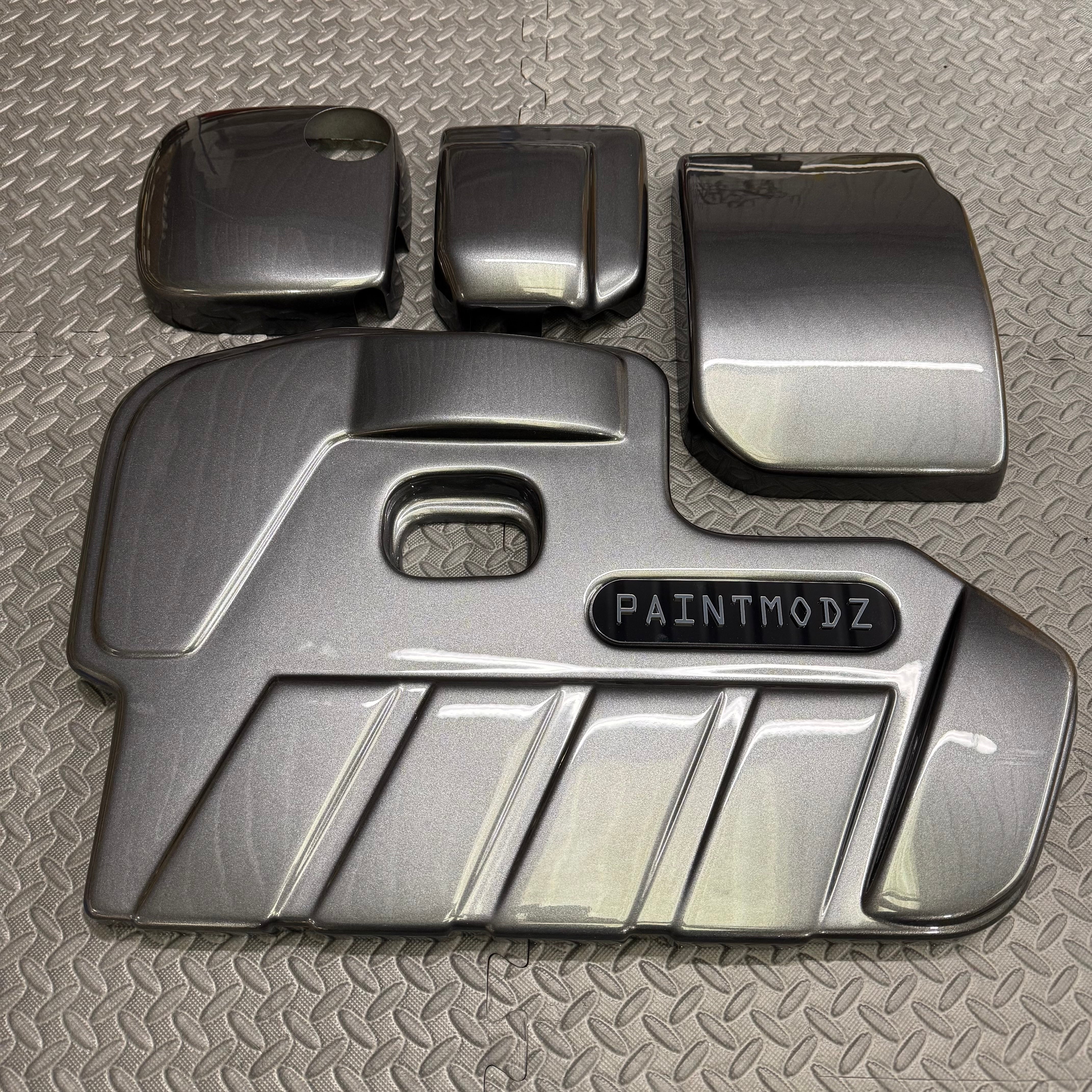 Proform Small Engine Bay Dress Up Kit Bundle - Mk4/4.5 Focus ST Petrol - Painted Magnetic Grey With Dark Grey/Gloss Black Badge Plate