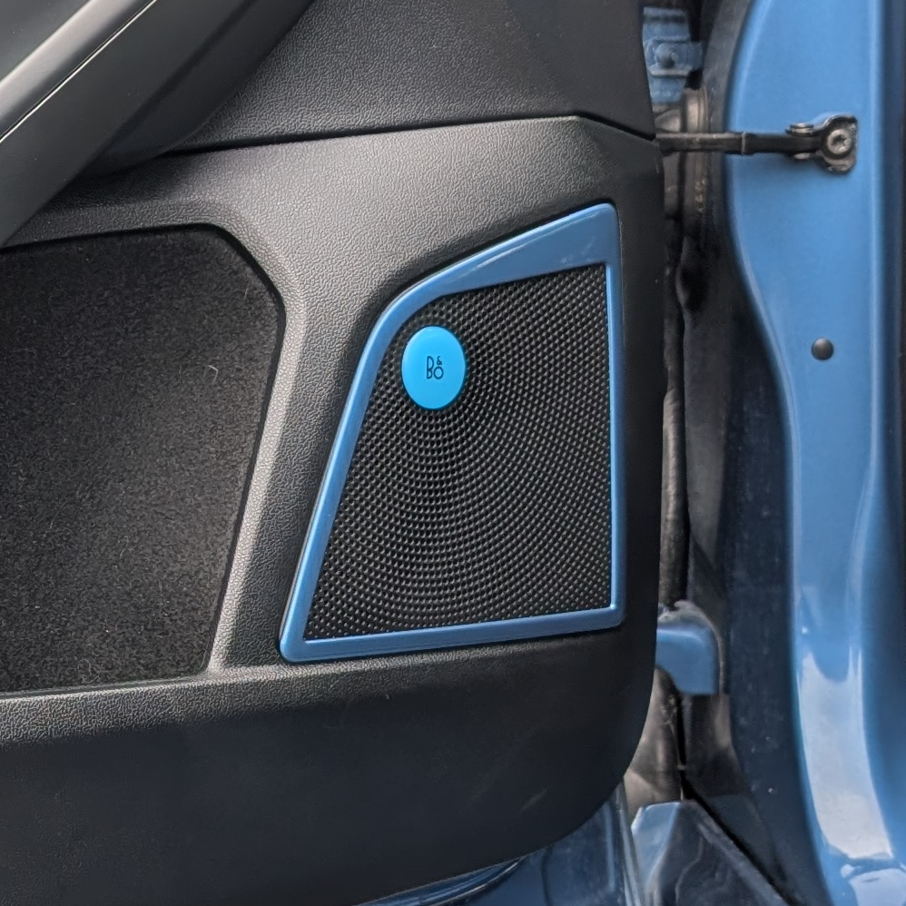 Mk4/4.5 Focus Door Speaker Surrounds, Painted Chrome Blue