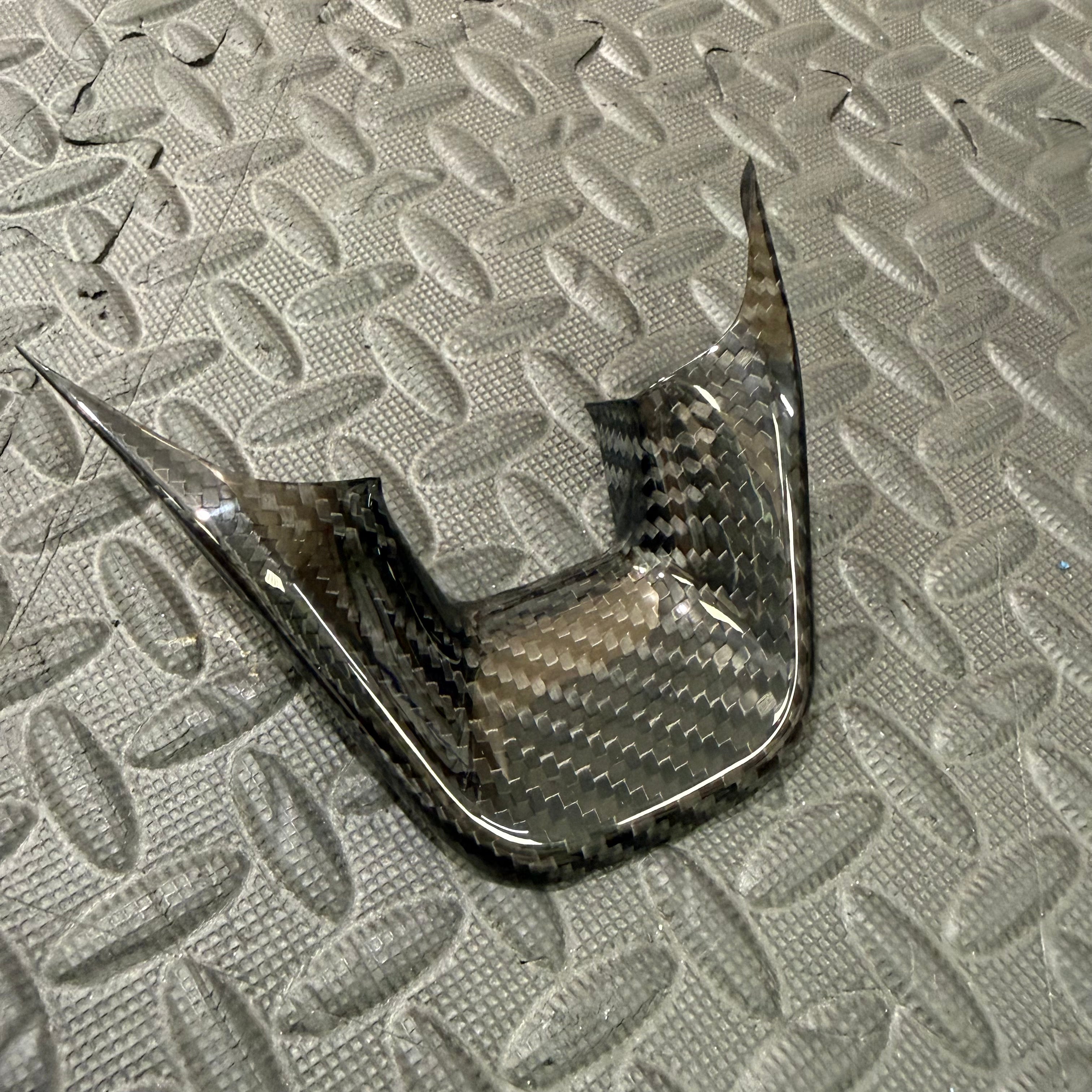 Mk8/8.5 Fiesta Real Carbon Fibre Lower Steering Wheel Trim - Gloss Finish