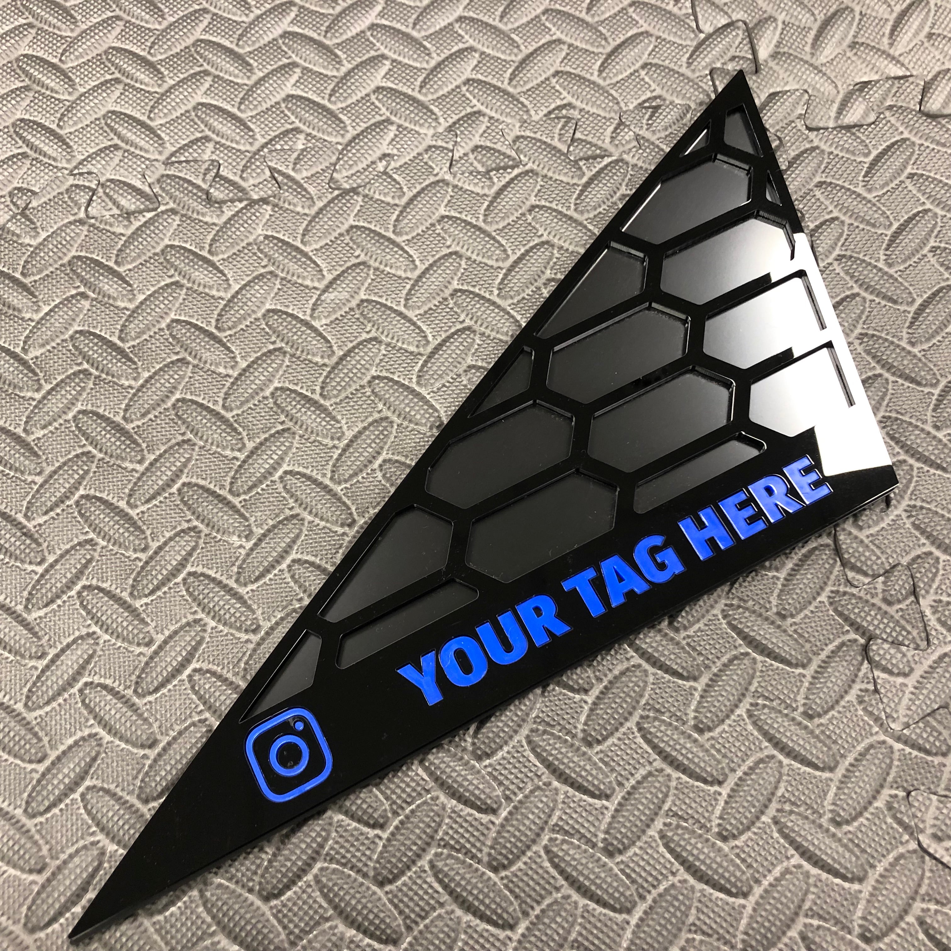 Mk8/8.5 Fiesta Front Quarter Window Inserts (Pair) - Custom Text / Social Media Tag