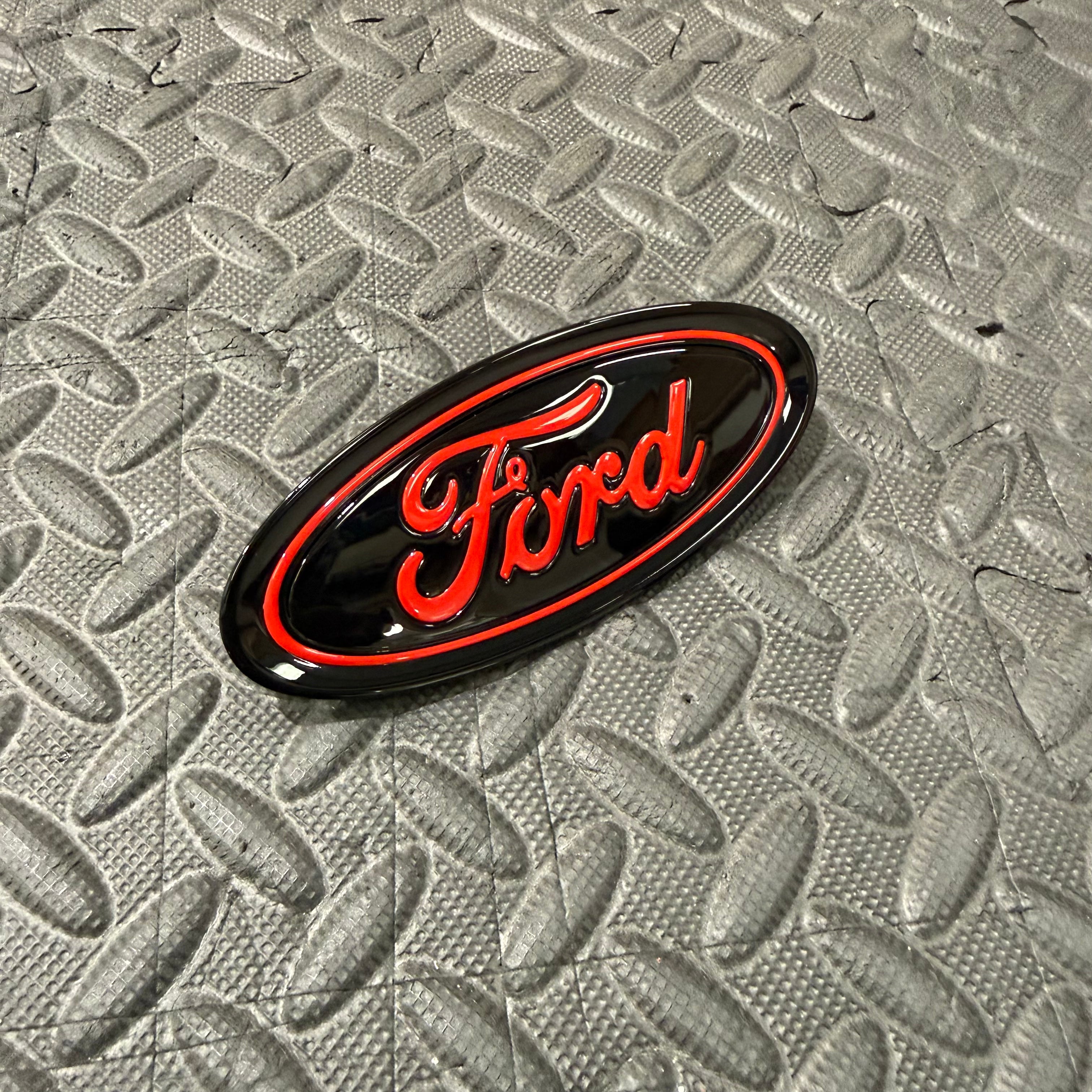 Genuine Ford Tailgate Badge - Painted Race Red