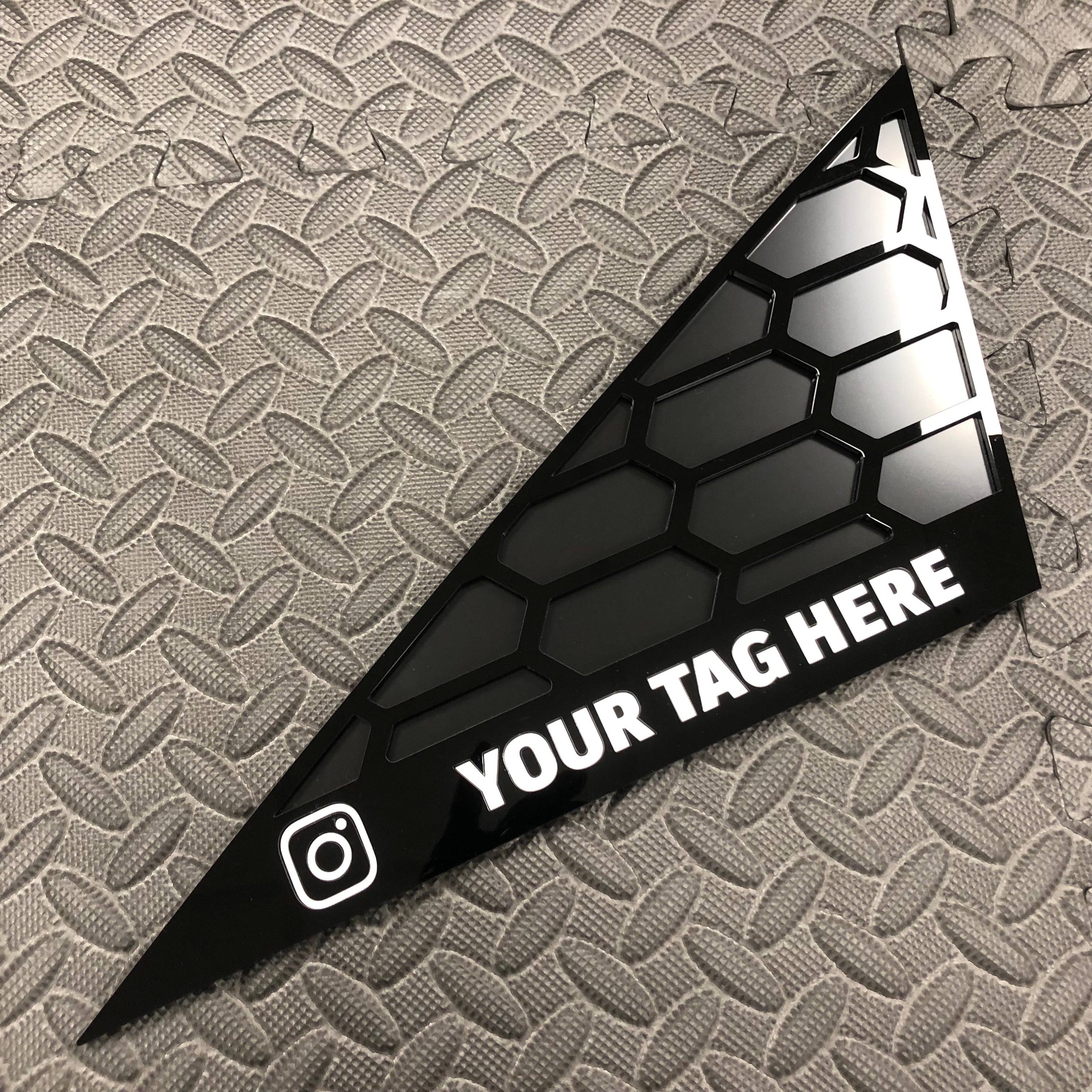 Mk8/8.5 Fiesta Front Quarter Window Inserts (Pair) - Custom Text / Social Media Tag