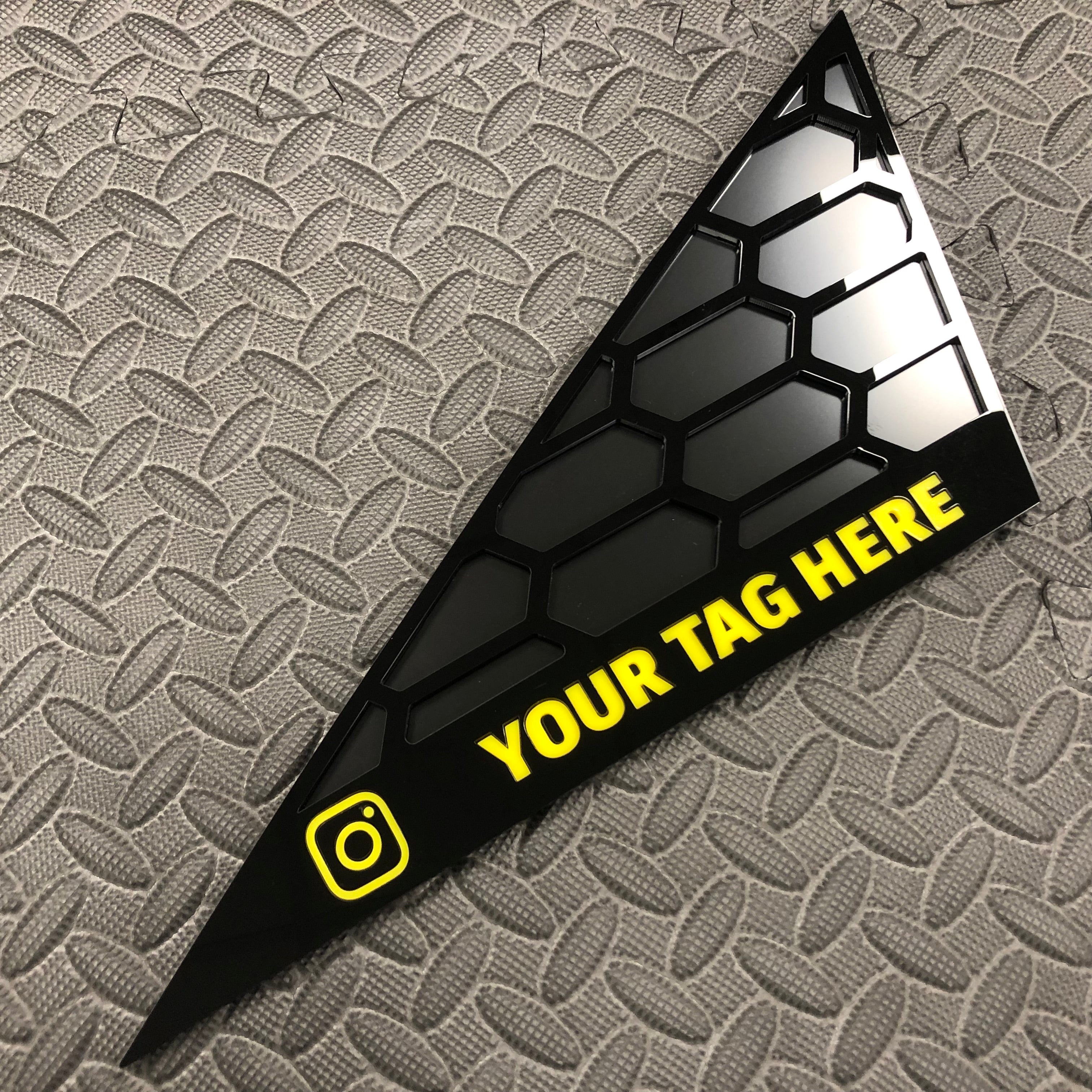 Mk8/8.5 Fiesta Front Quarter Window Inserts (Pair) - Custom Text / Social Media Tag