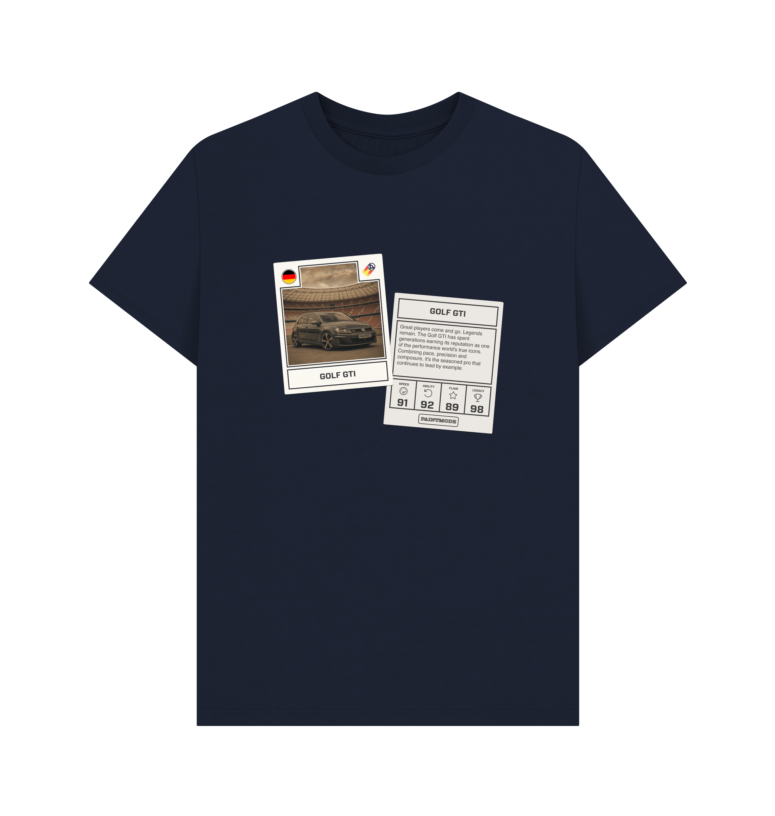 Navy Blue Printed T-shirt Front