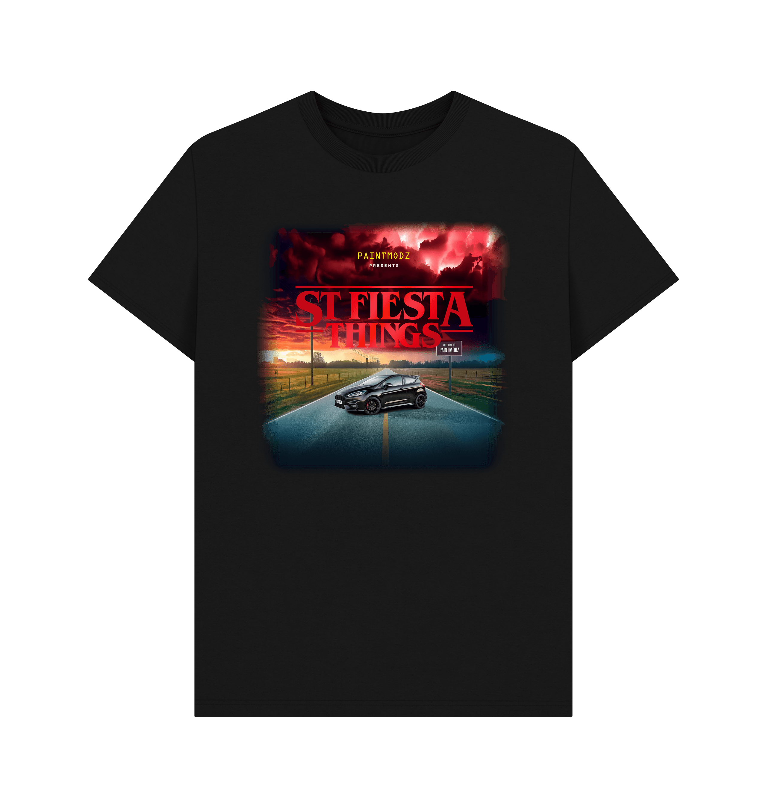 Black Printed T-shirt Front