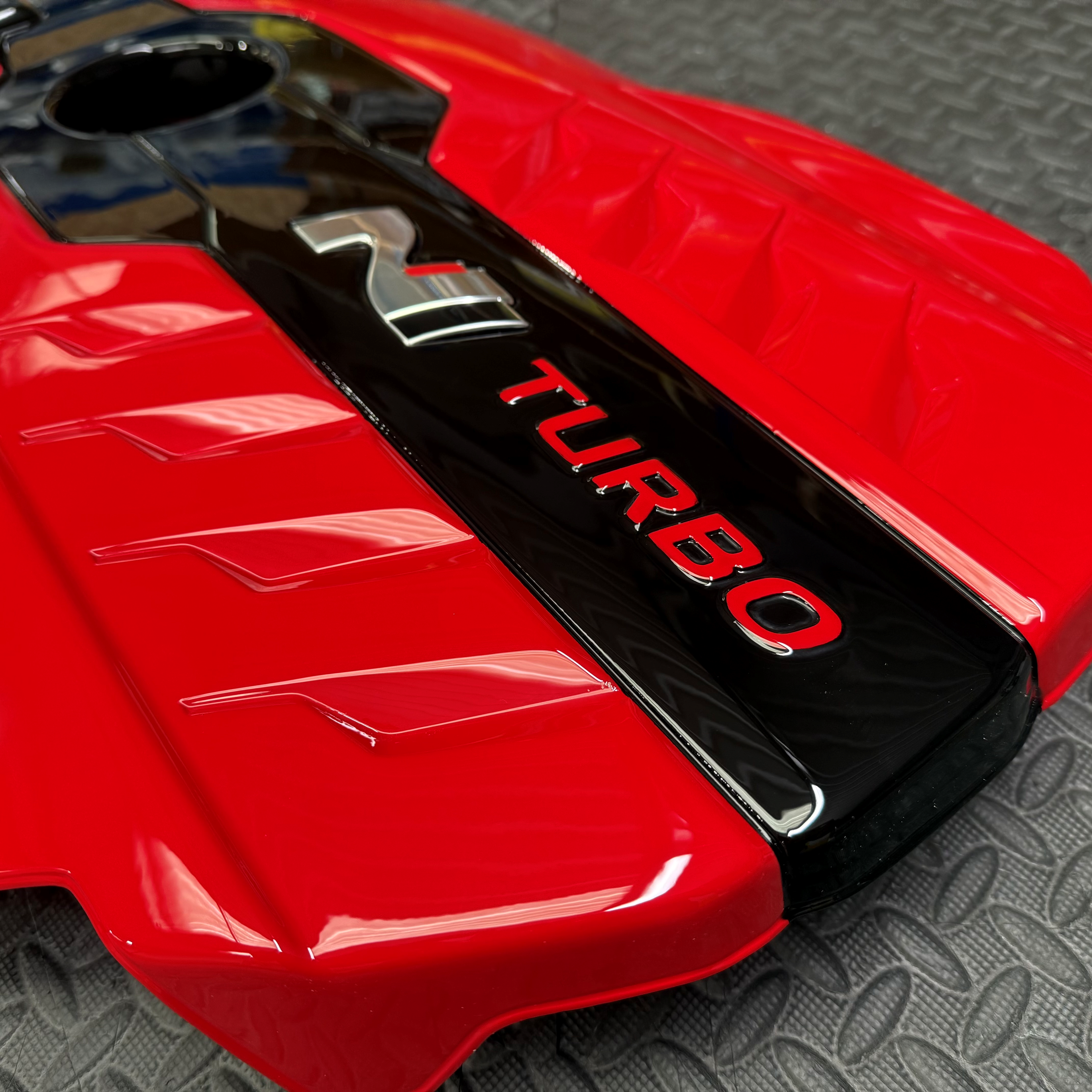 Genuine Hyundai i30N / Veloster N / Kona N Engine Cover - Customer Supplied or Reconditioned Parts - Painted Gloss Red With Gloss Black