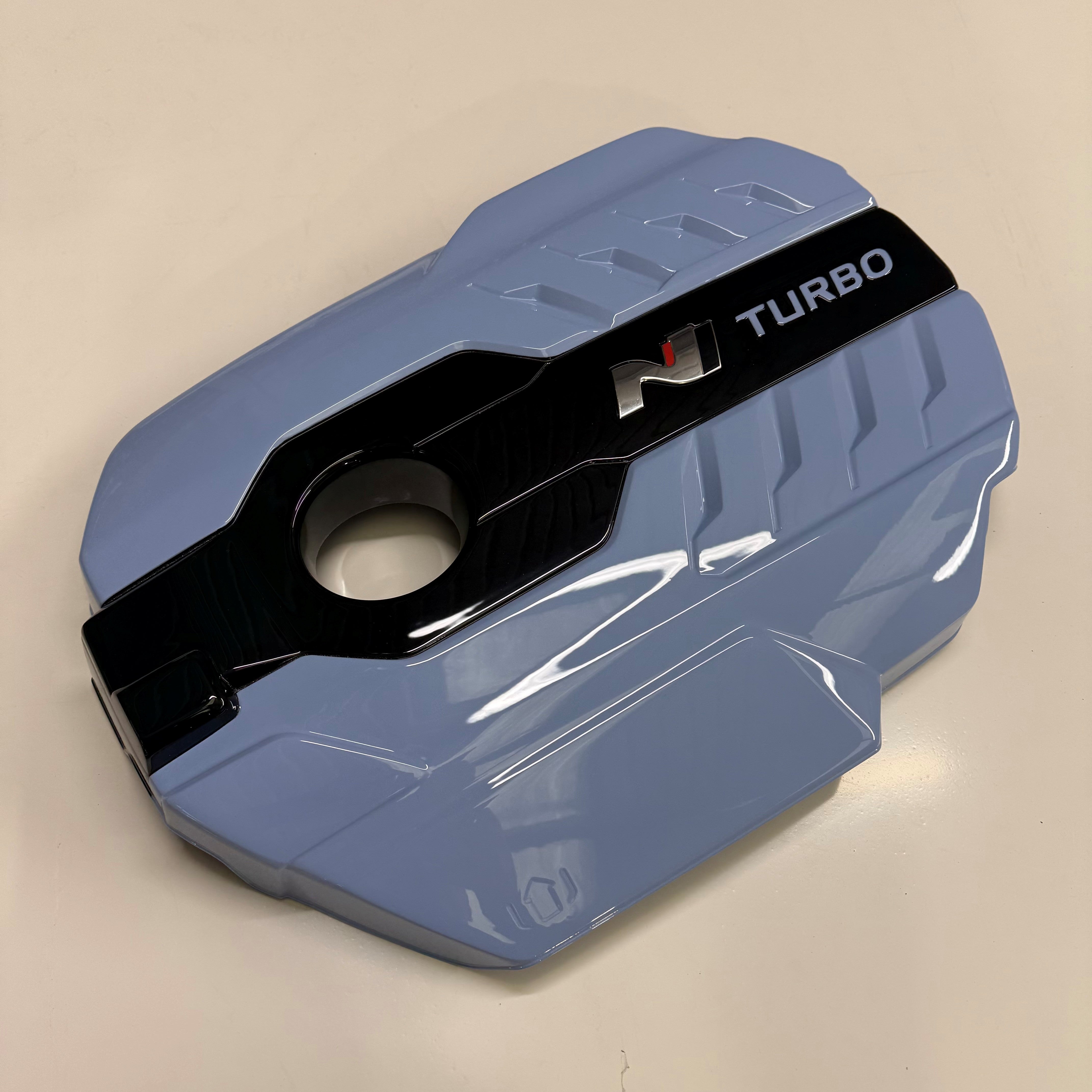 Genuine Hyundai i30N / Veloster N / Kona N Engine Cover - Customer Supplied or Reconditioned Parts - Painted Hyundai Performance Blue With Gloss Black