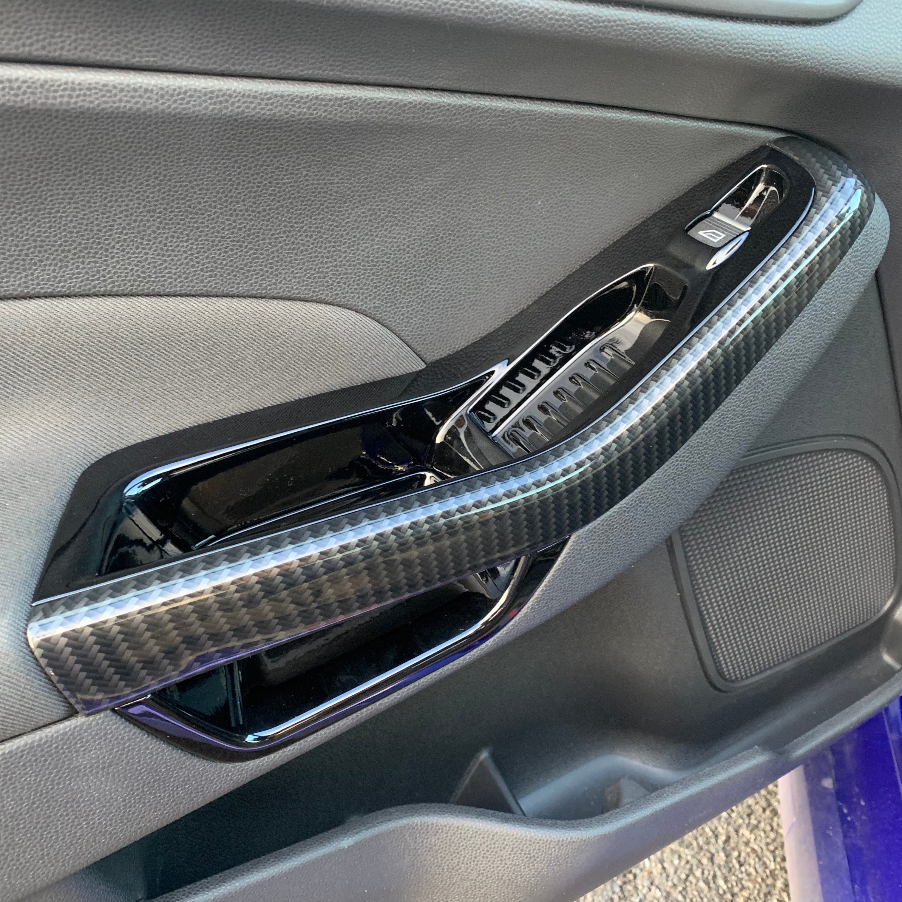 Genuine Interior Door Handle Trims - MK7.5 Fiesta - Carbon Fibre Effect Hydrodipped