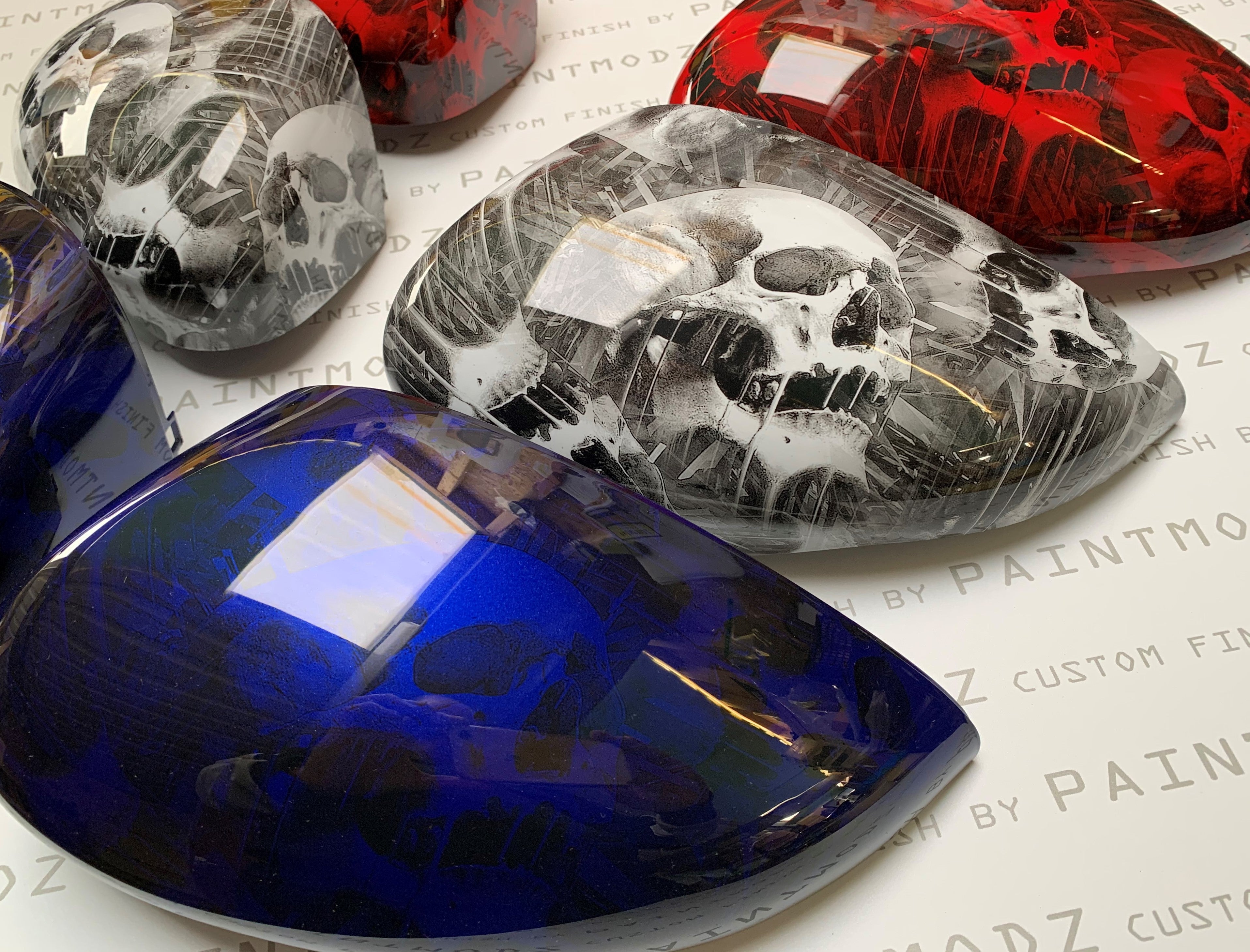 Mirror Caps (Pair) - Ford Fiesta Mk7/7.5 - Hydrodipped - Skull Design Various Colours
